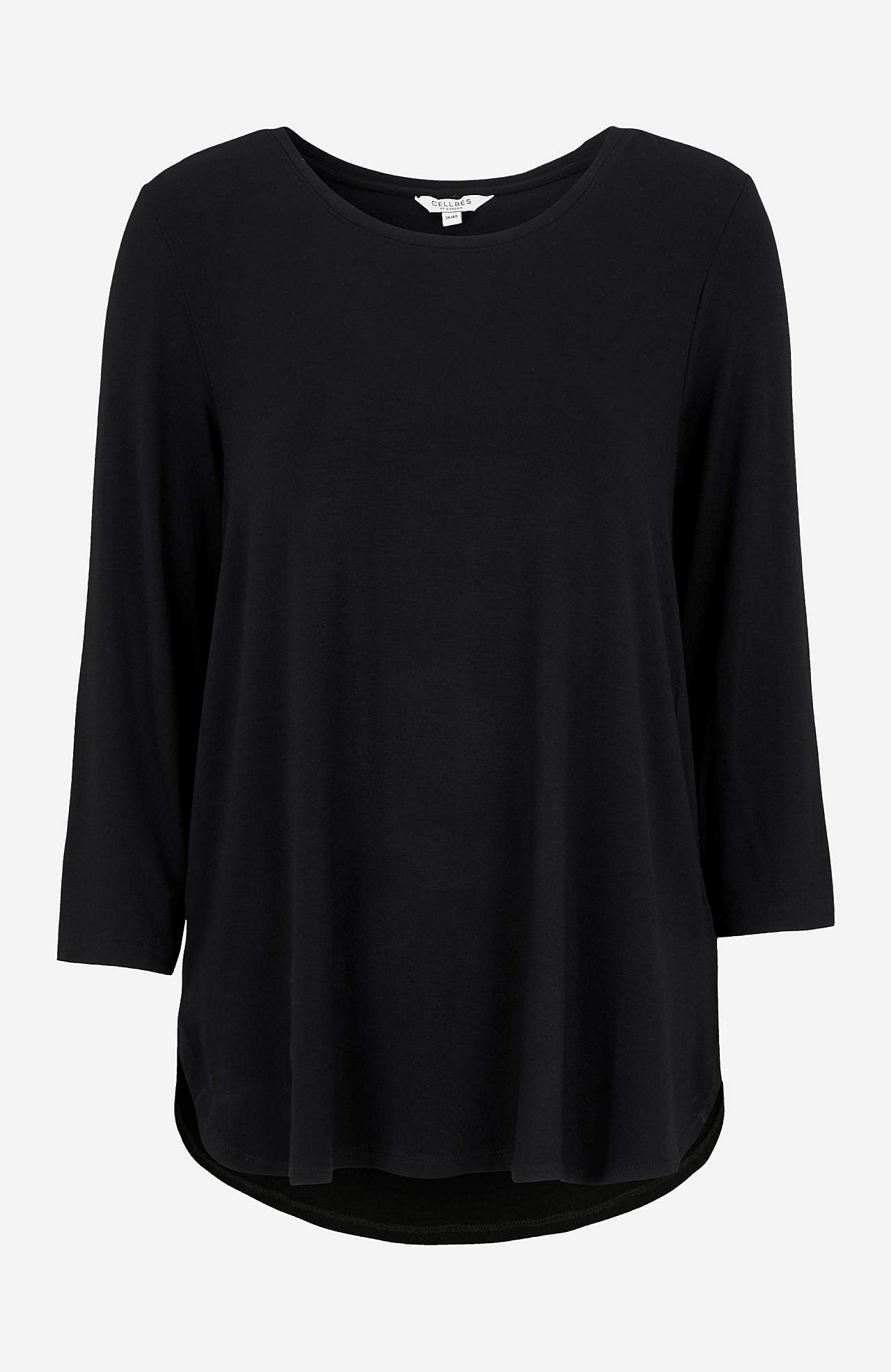 Jerseytopp med 3/4 erme