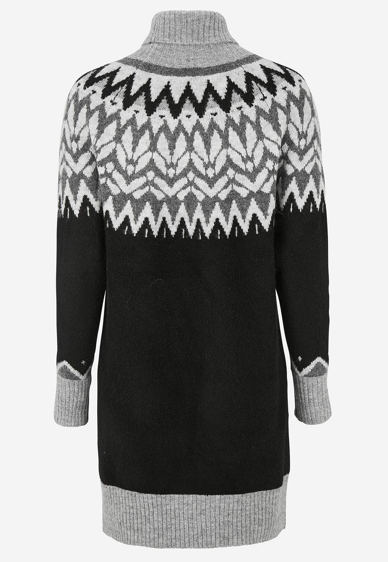 Kjole med jacquardstrikket mønster