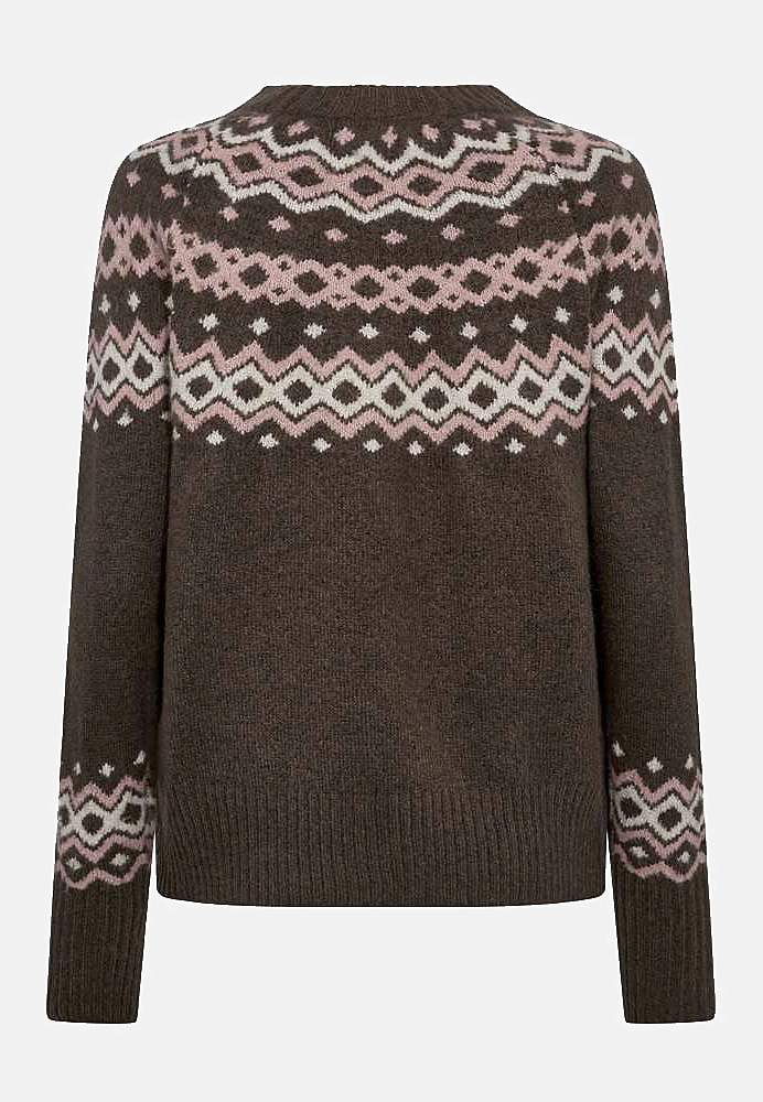 Genser med jacquardstrikket mønster