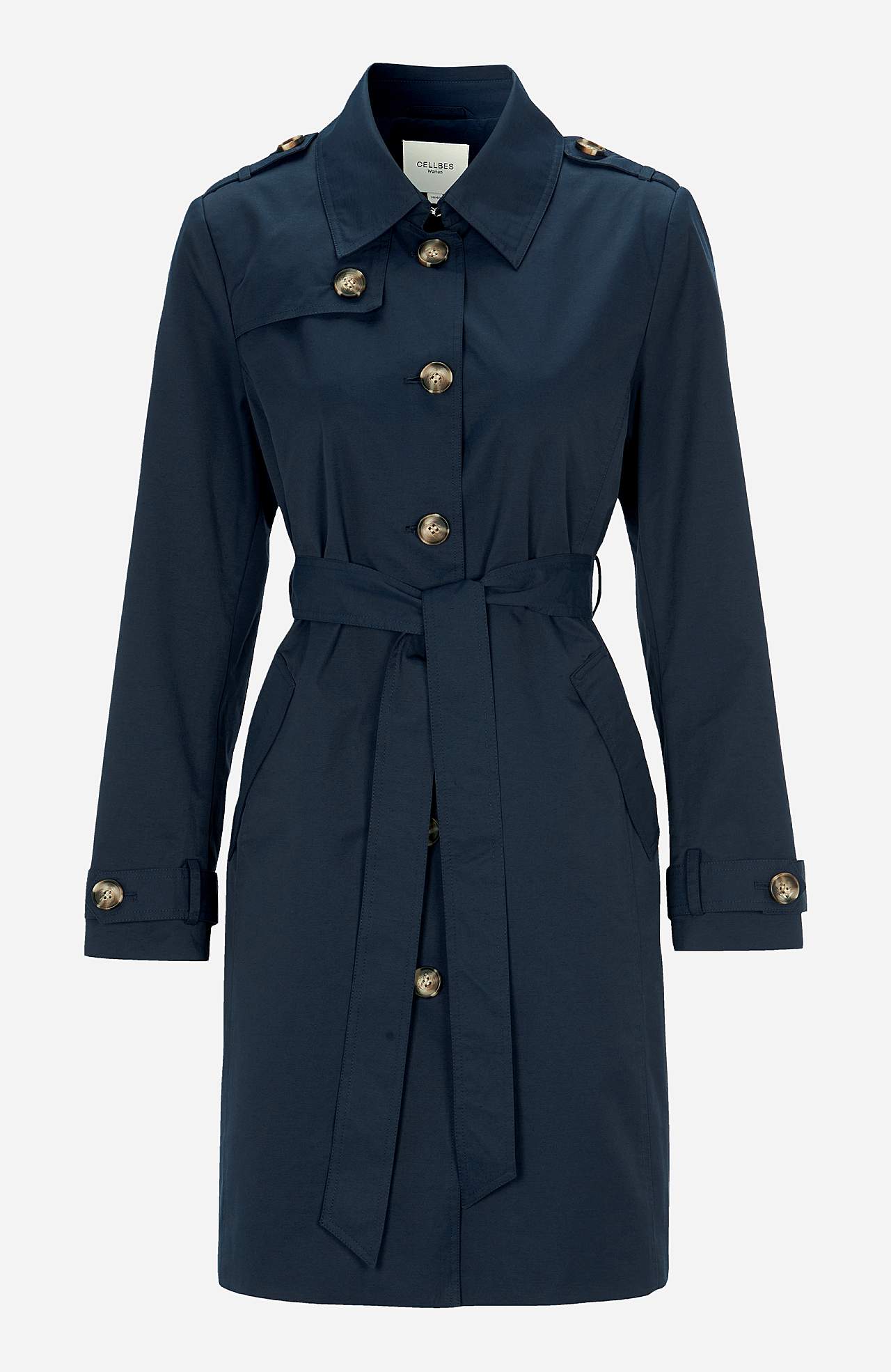 Enkeltkneppet trenchcoat