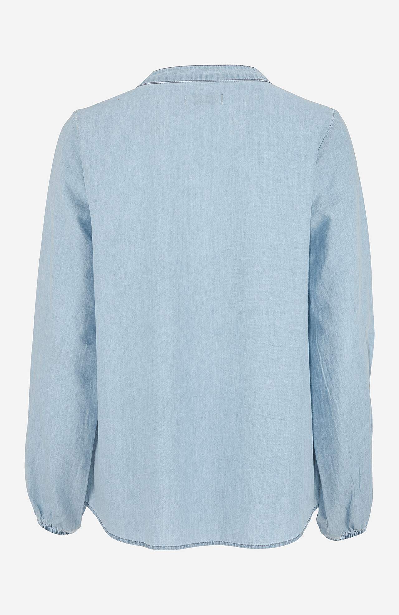 Denimskjorte med volangdetaljer Kristin