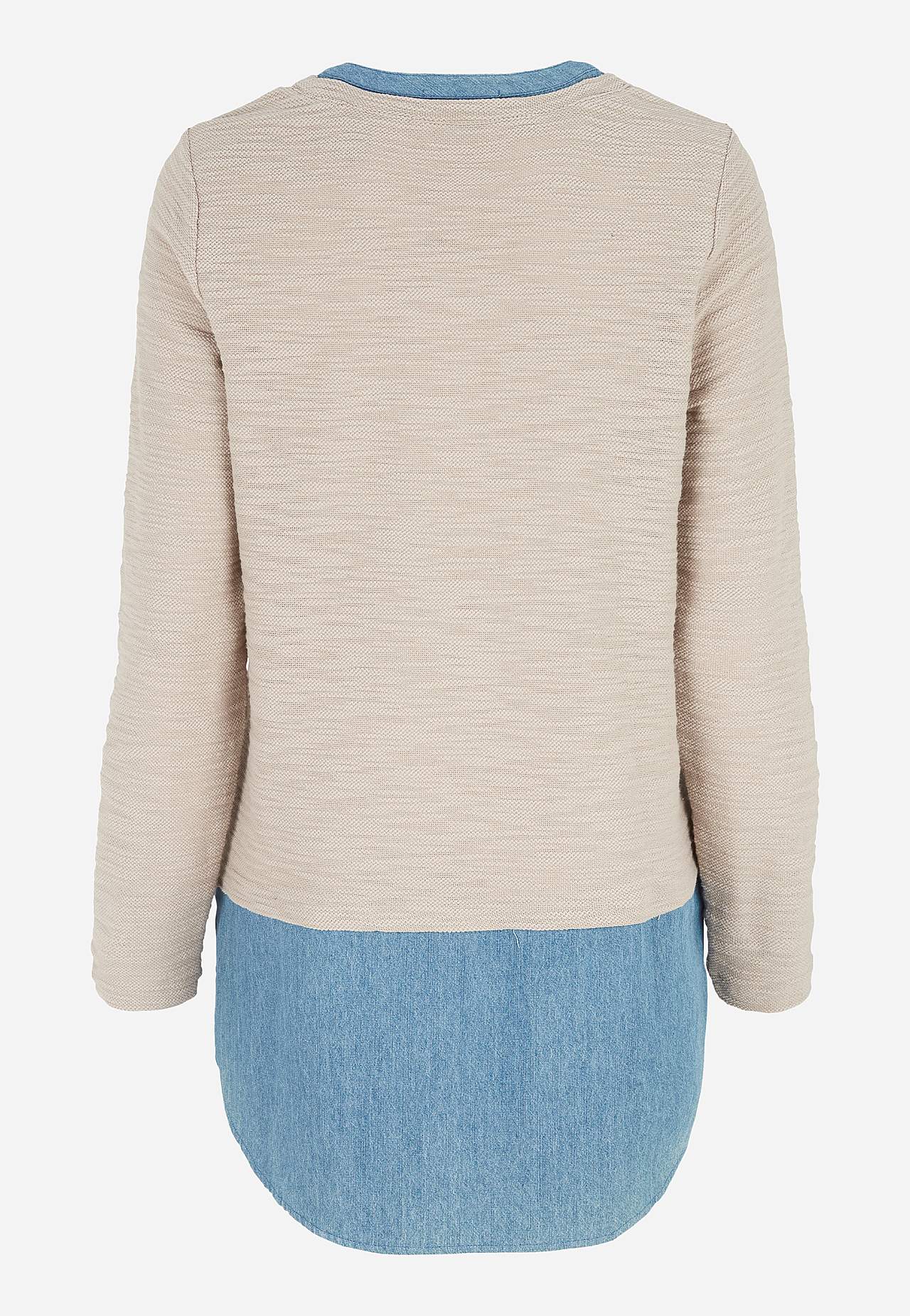 Jerseytunika med detaljer i denim Denise