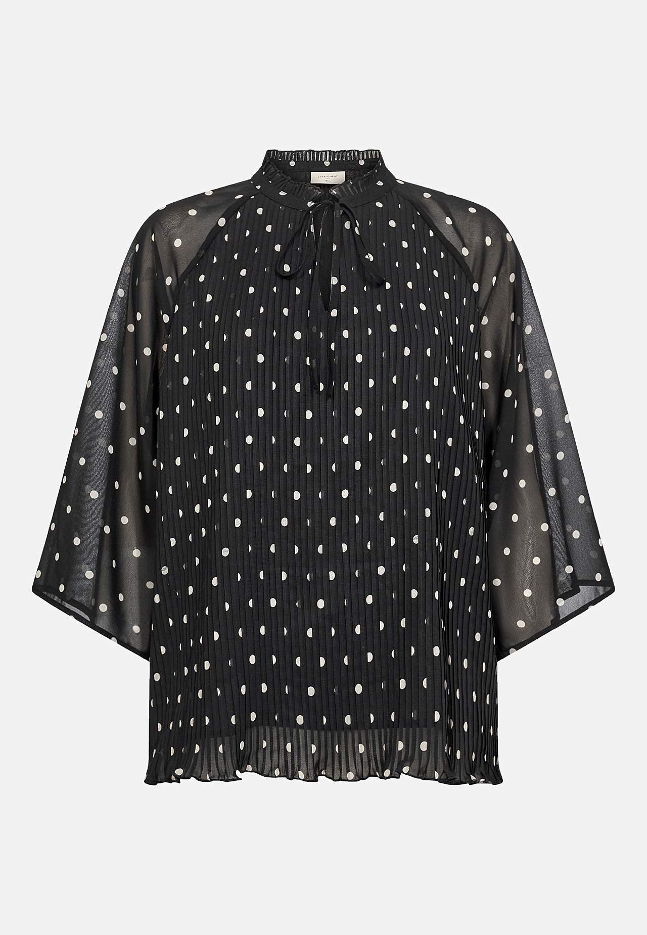 Plissert bluse med prikket