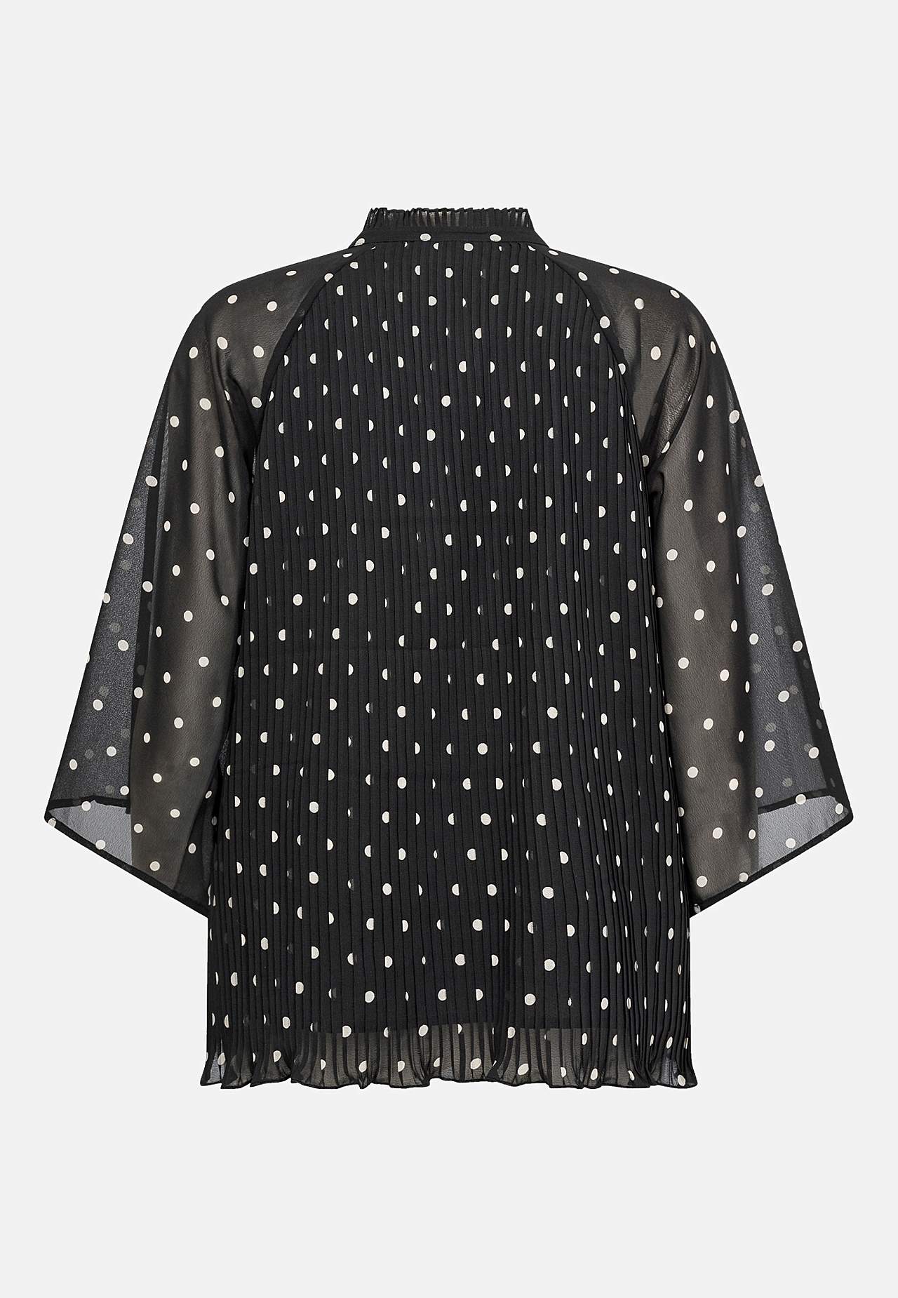 Plissert bluse med prikket