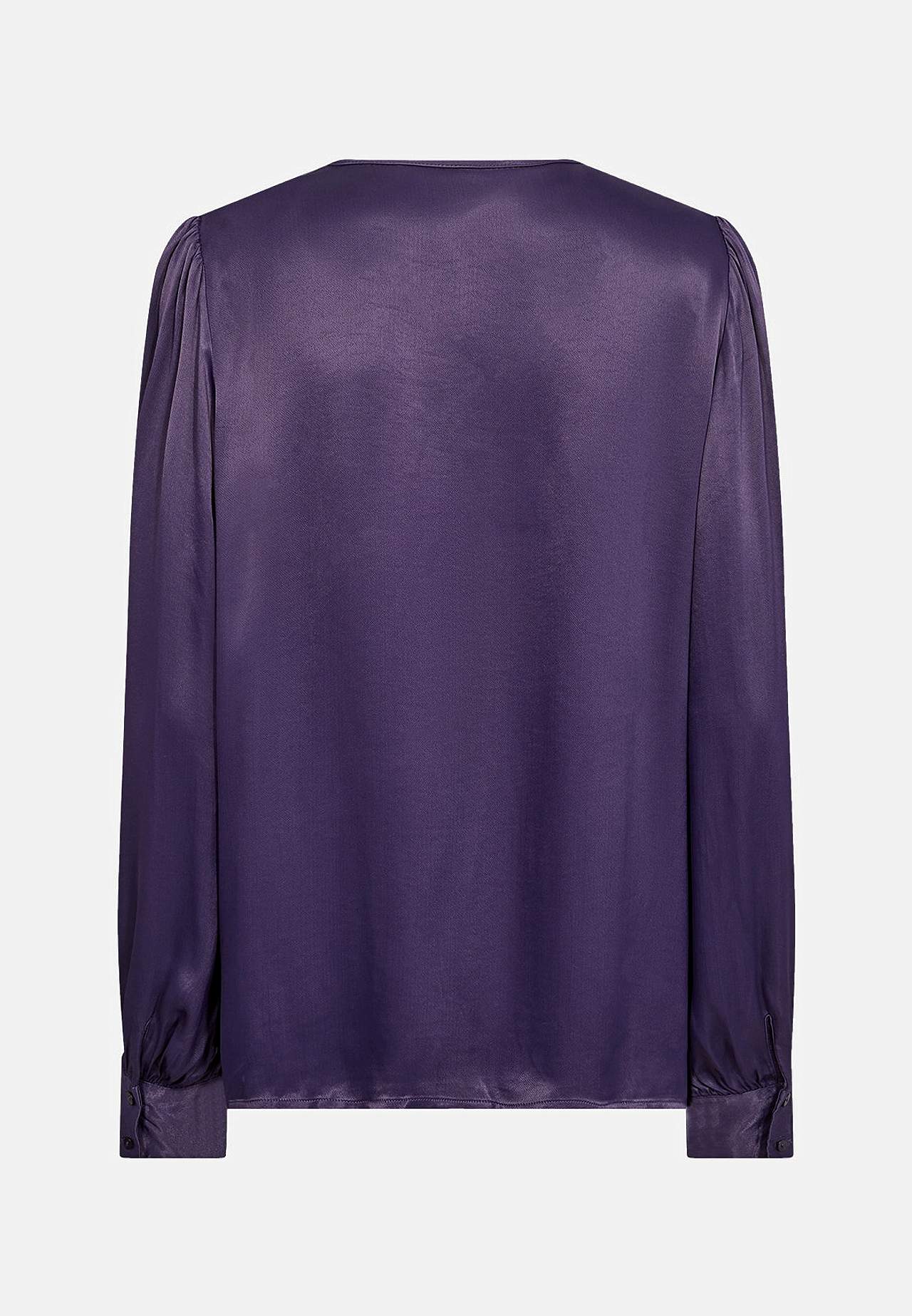 Satengbluse med v-ringning