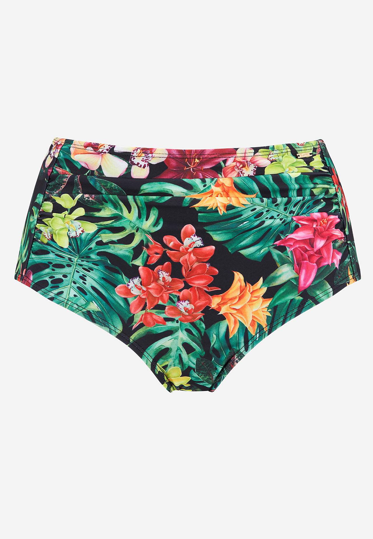 Bikiniunderdel med høy midje og et blomstermønster