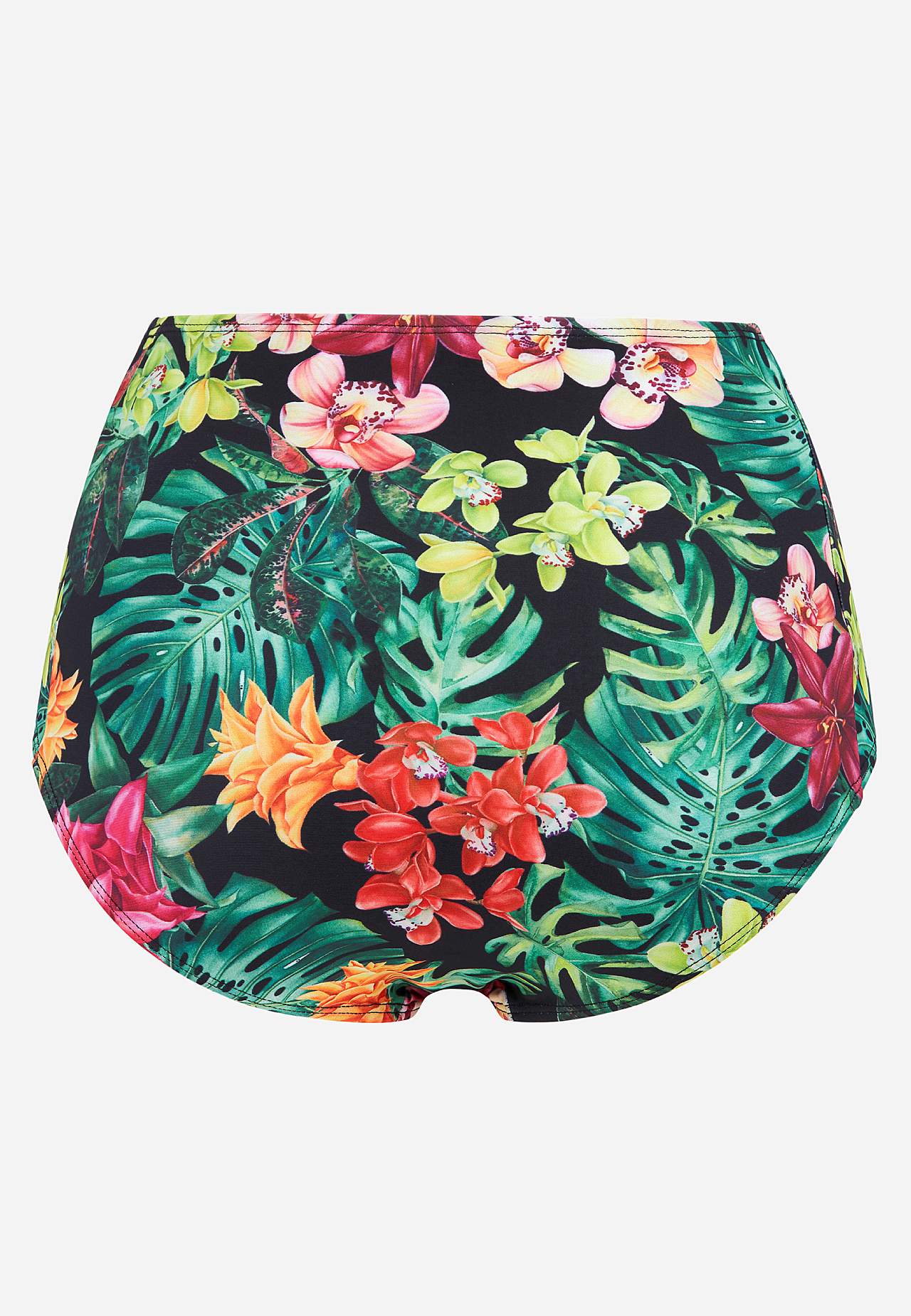 Bikiniunderdel med høy midje og et blomstermønster