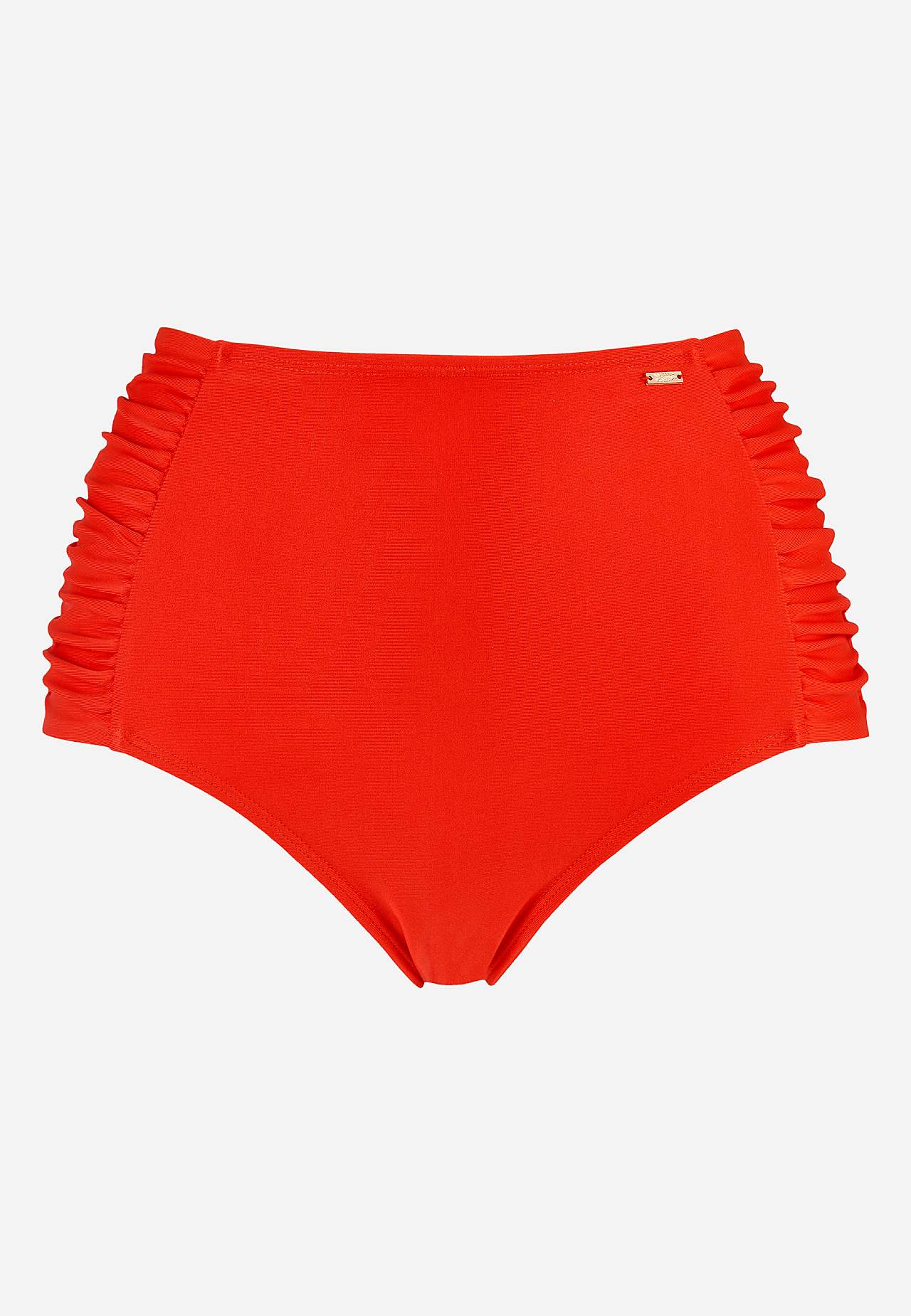 Ensfarget bikiniunderdel med høy midje Honolulu