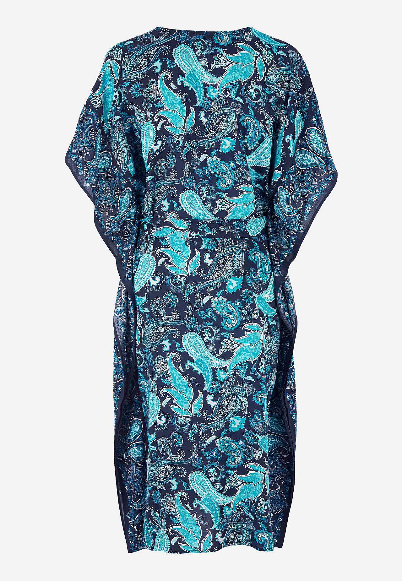 Strandkaftan med knytebelte og et paisleymønster