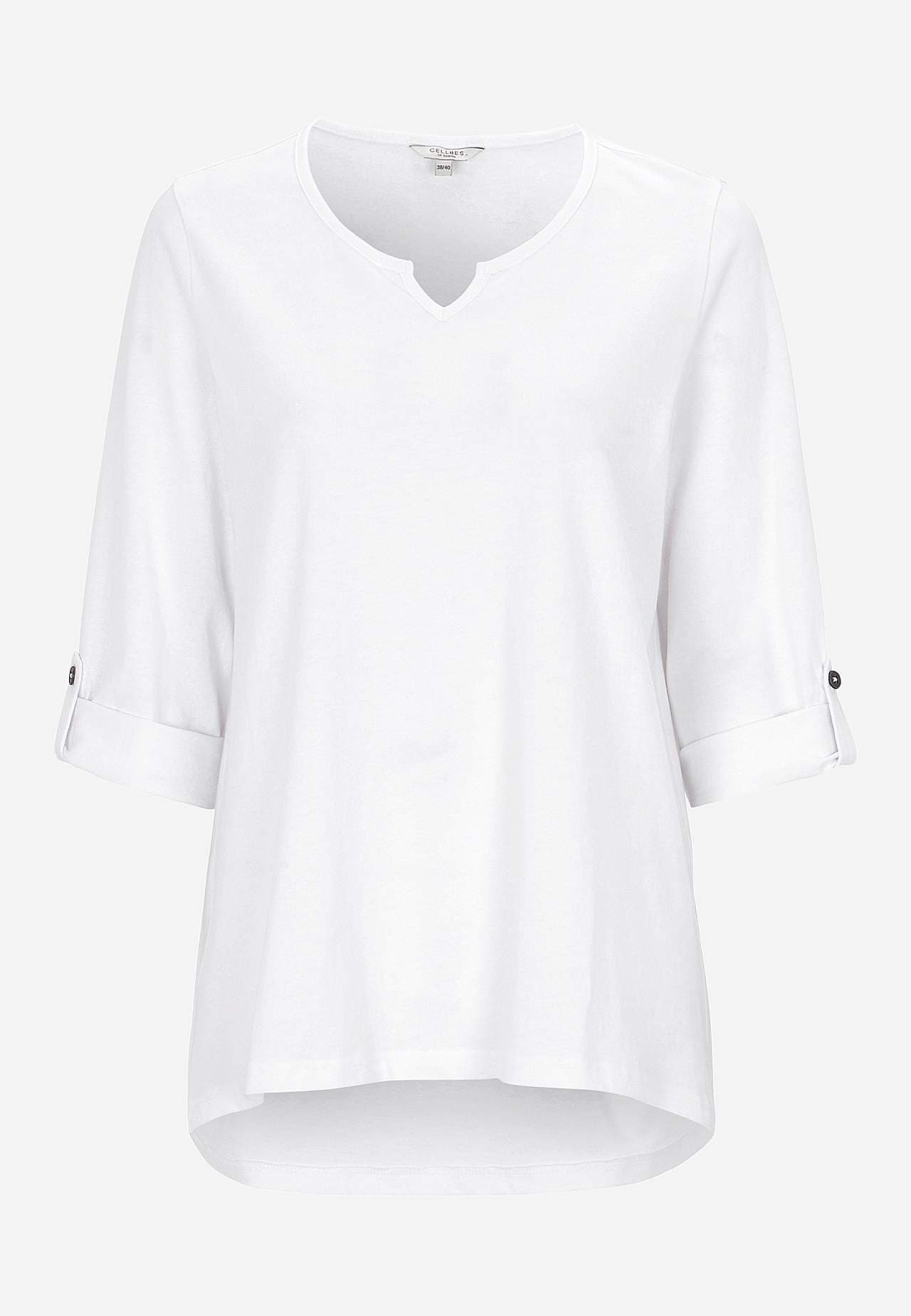 Jerseytopp med 3/4-lange ermer