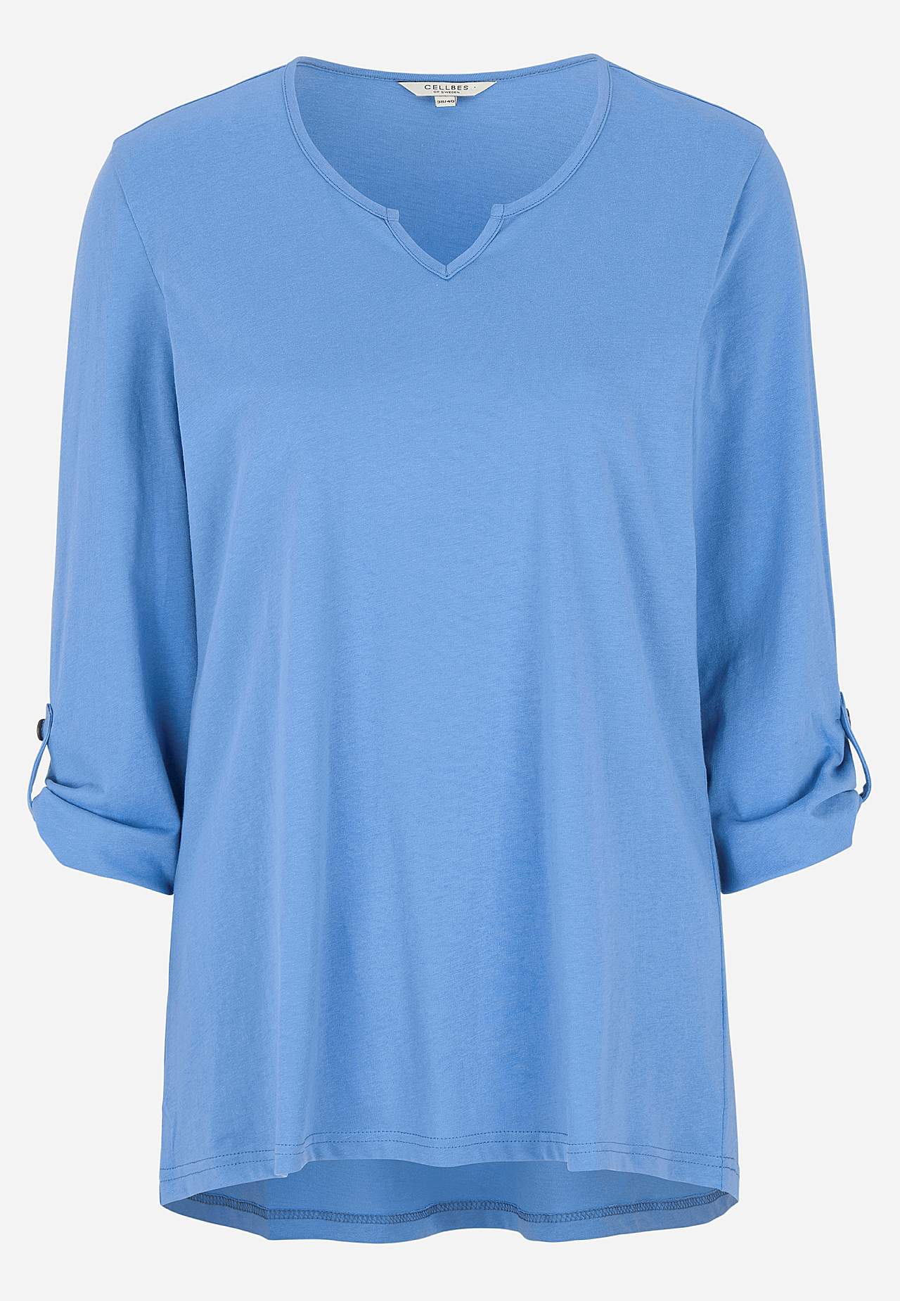 Jerseytopp med 3/4-lange ermer