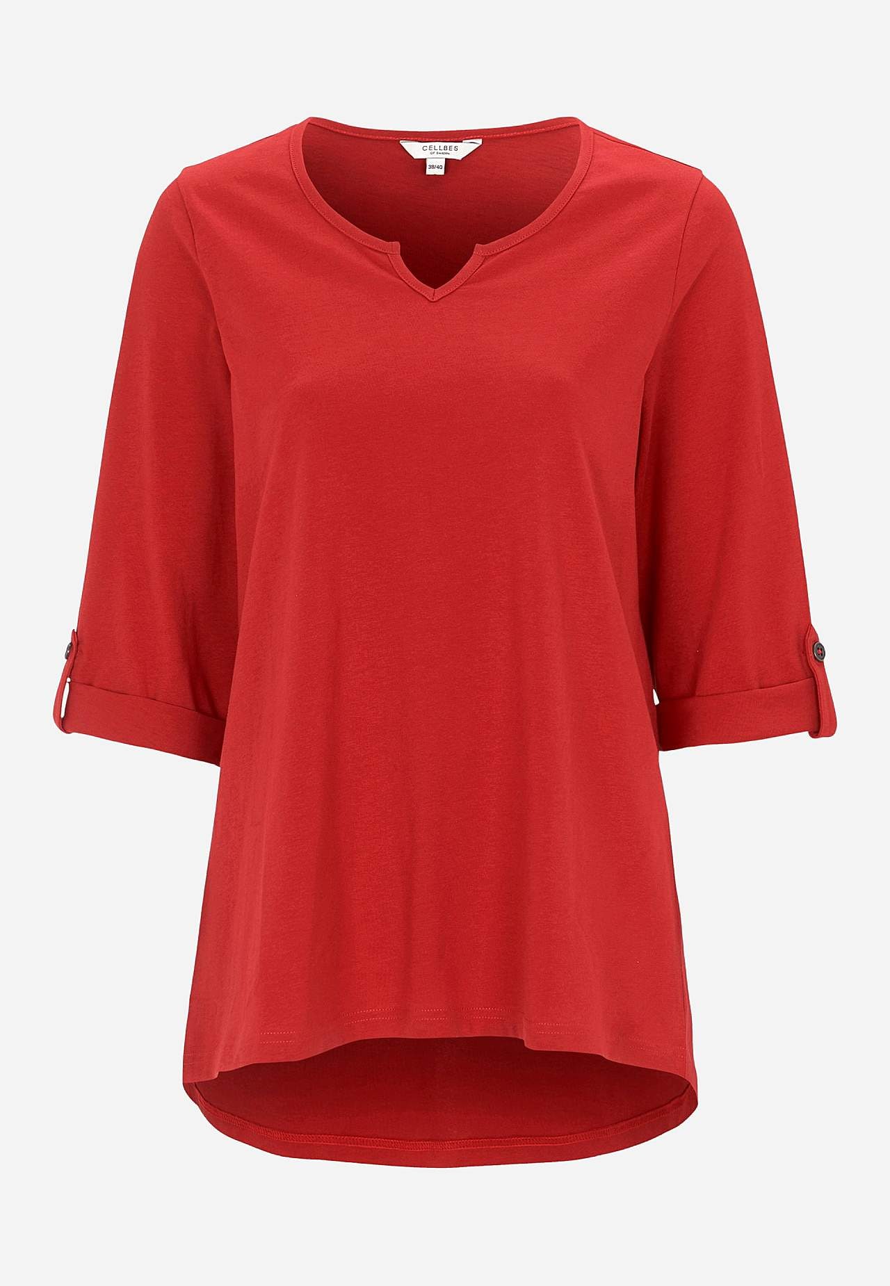 Jerseytopp med 3/4-lange ermer
