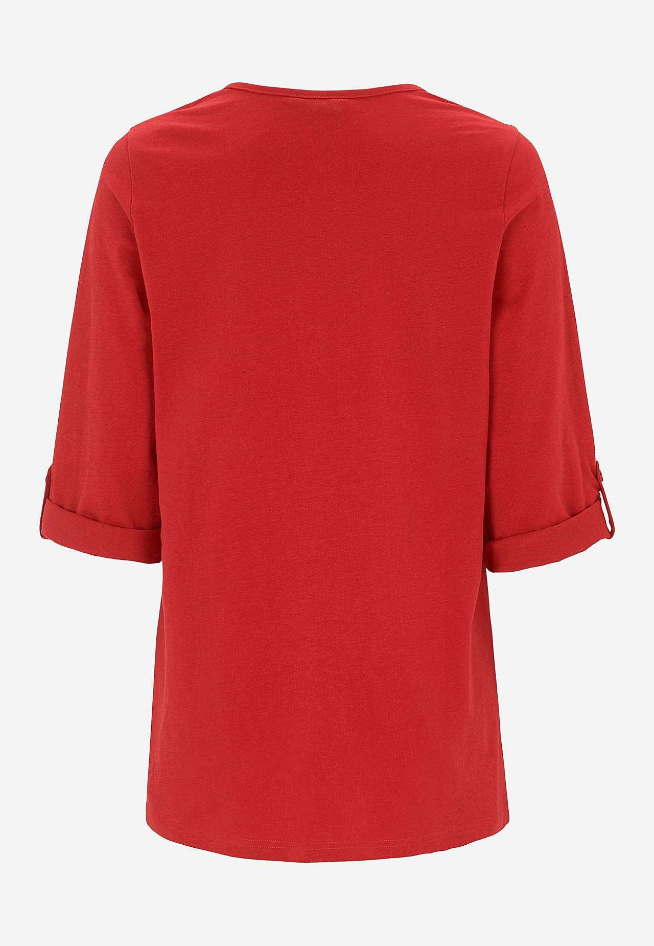 Jerseytopp med 3/4-lange ermer