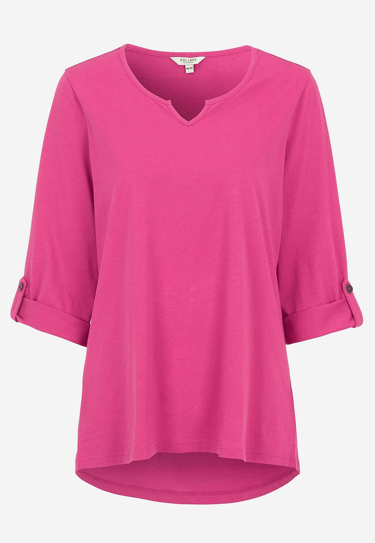 Jerseytopp med 3/4-lange ermer