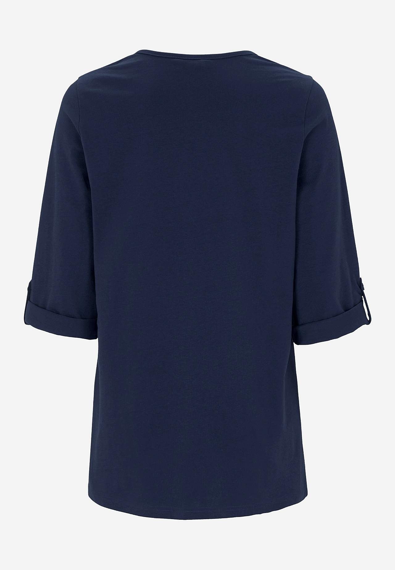 Jerseytopp med 3/4-lange ermer