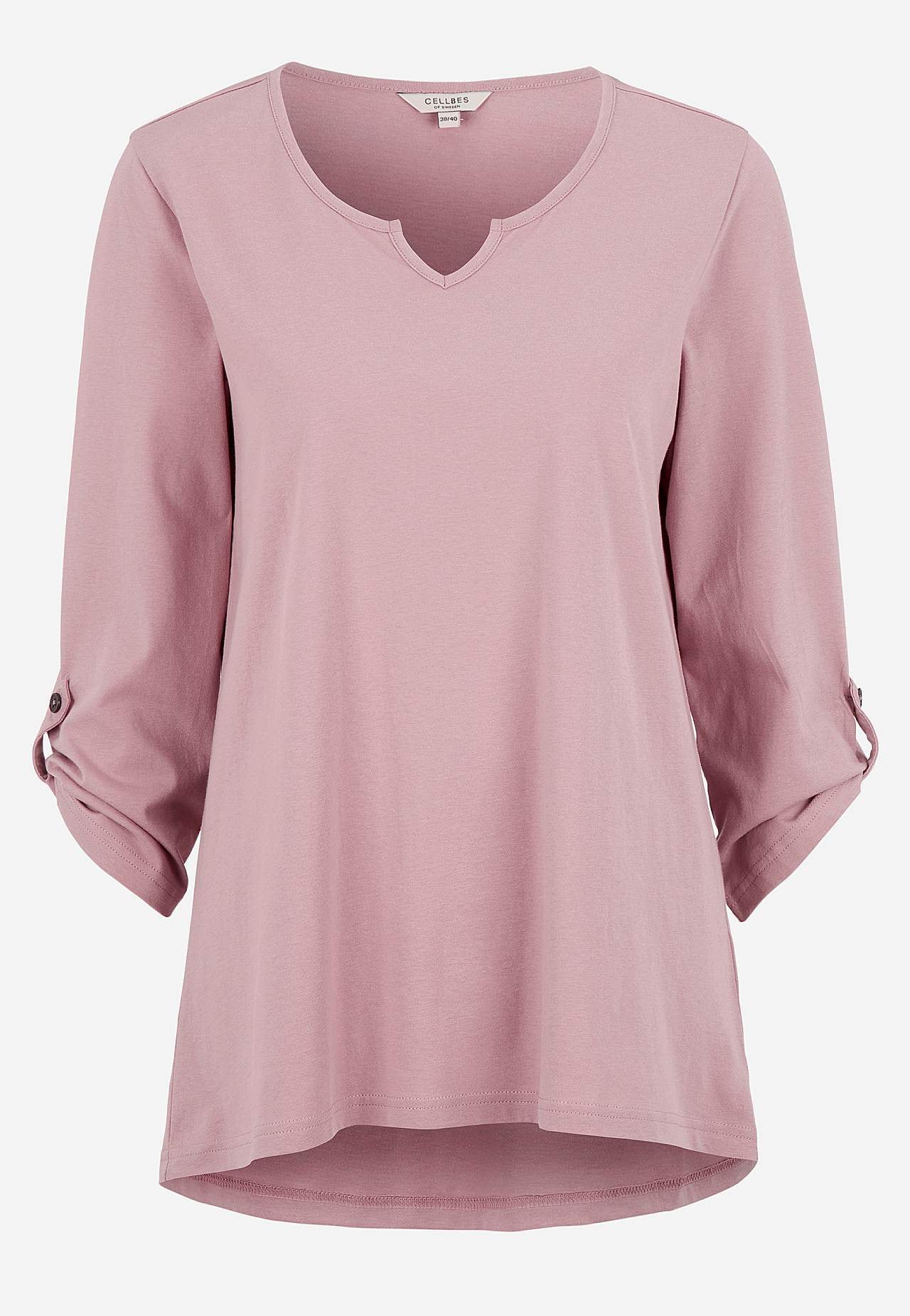 Jerseytopp med 3/4-lange ermer