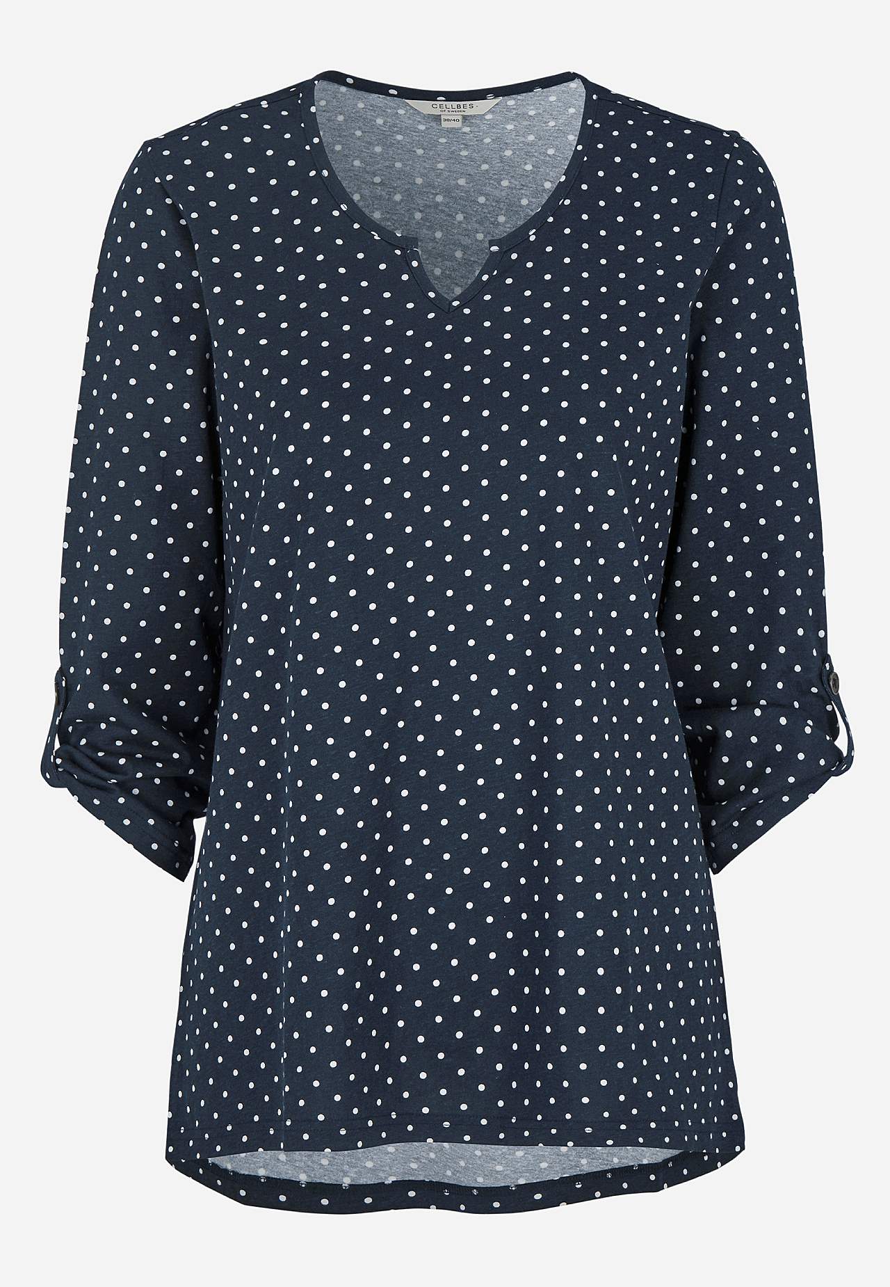 Jerseytopp med 3/4-lange ermer