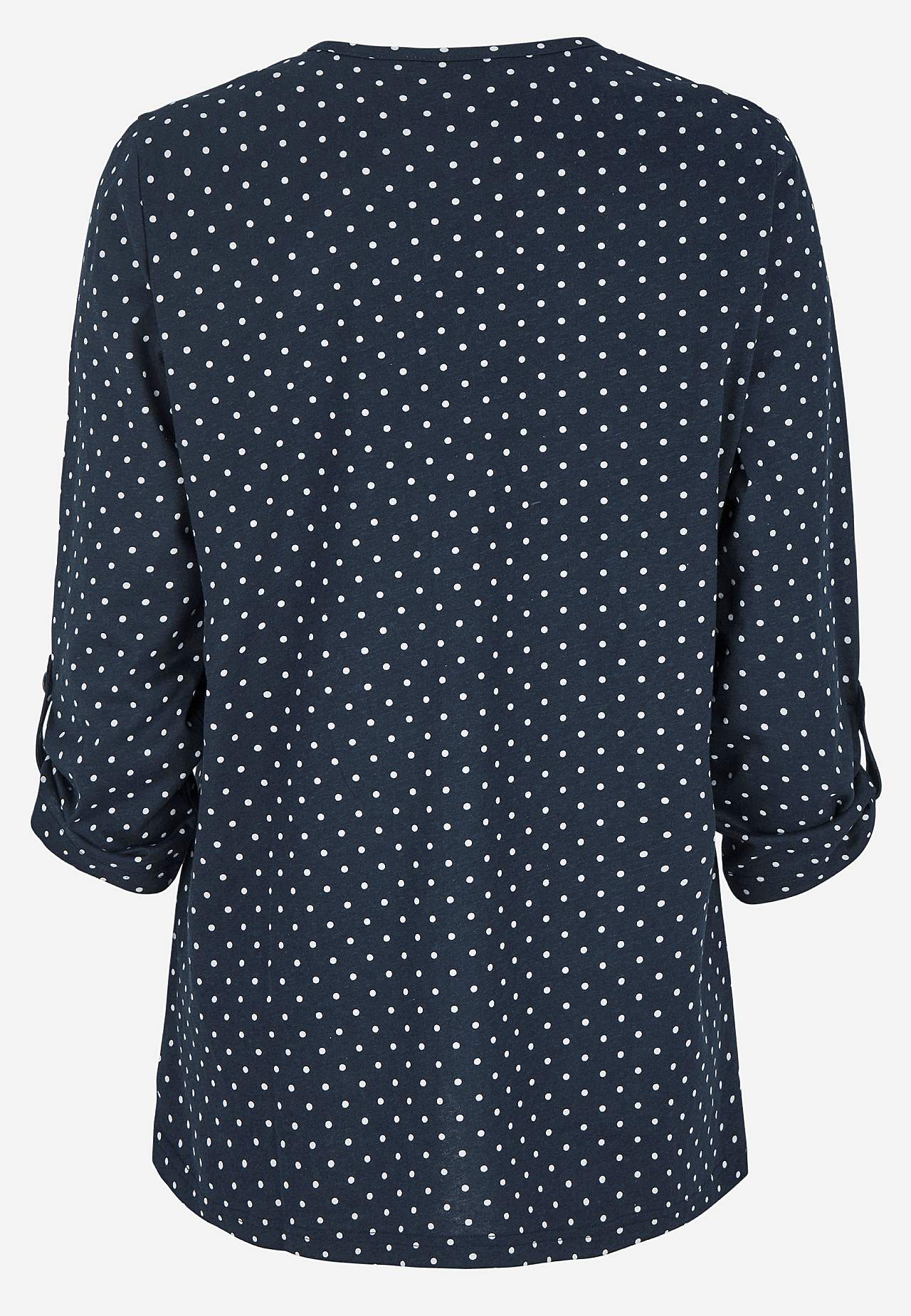 Jerseytopp med 3/4-lange ermer