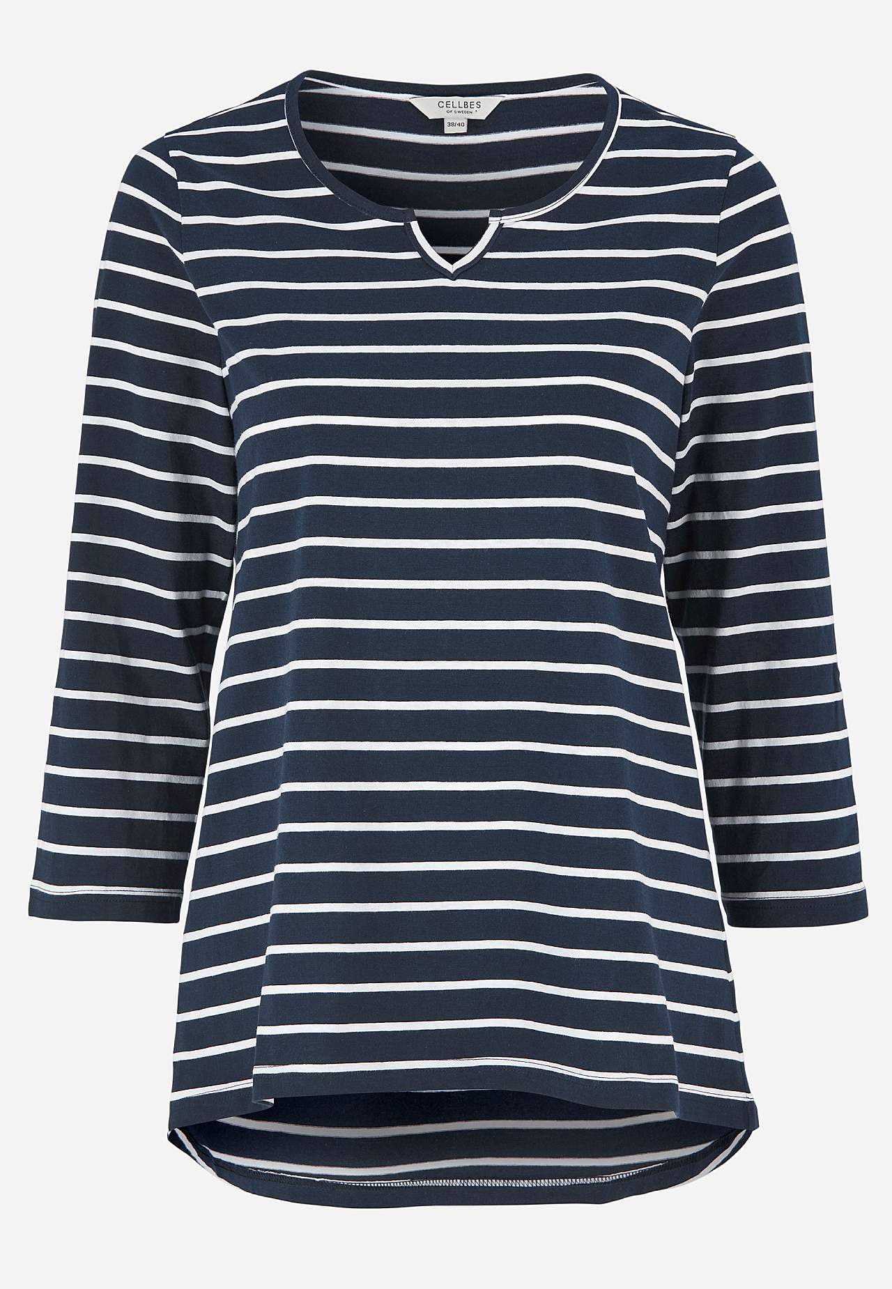 Jerseytopp med 3/4-lange ermer