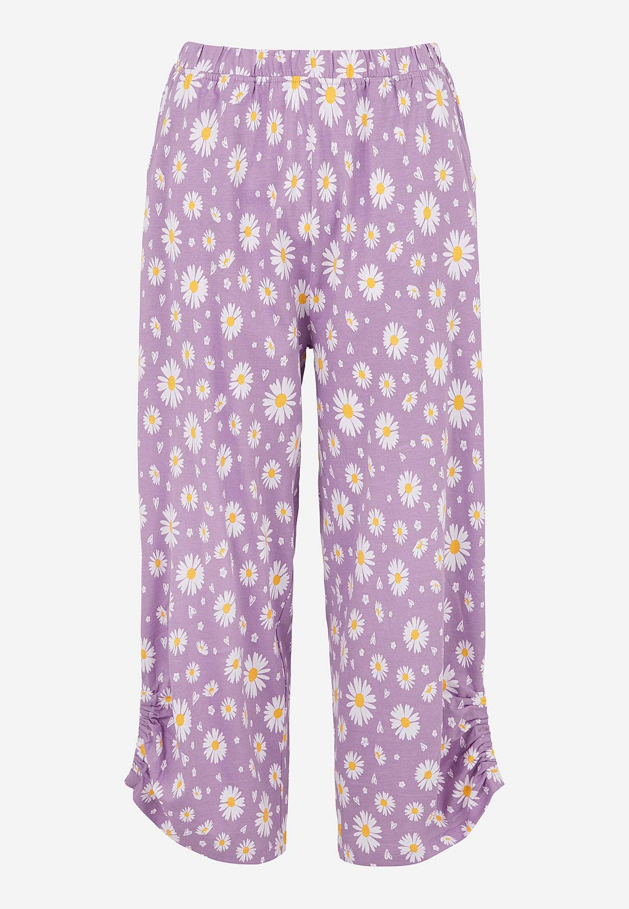 Todelt pyjamas med ensfarget øvre del