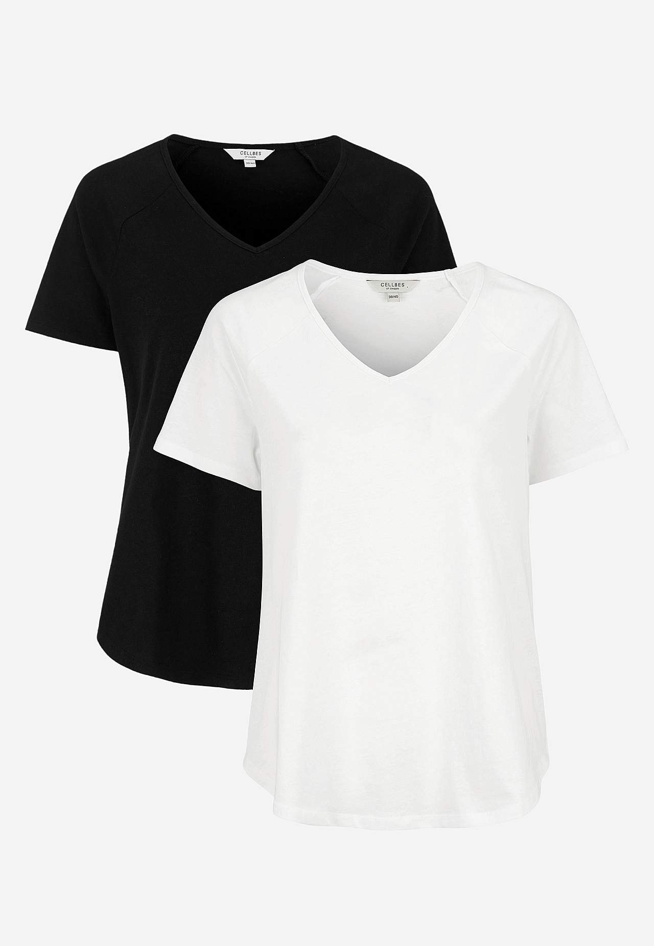 Jerseytopp med raglanerme 2-pack
