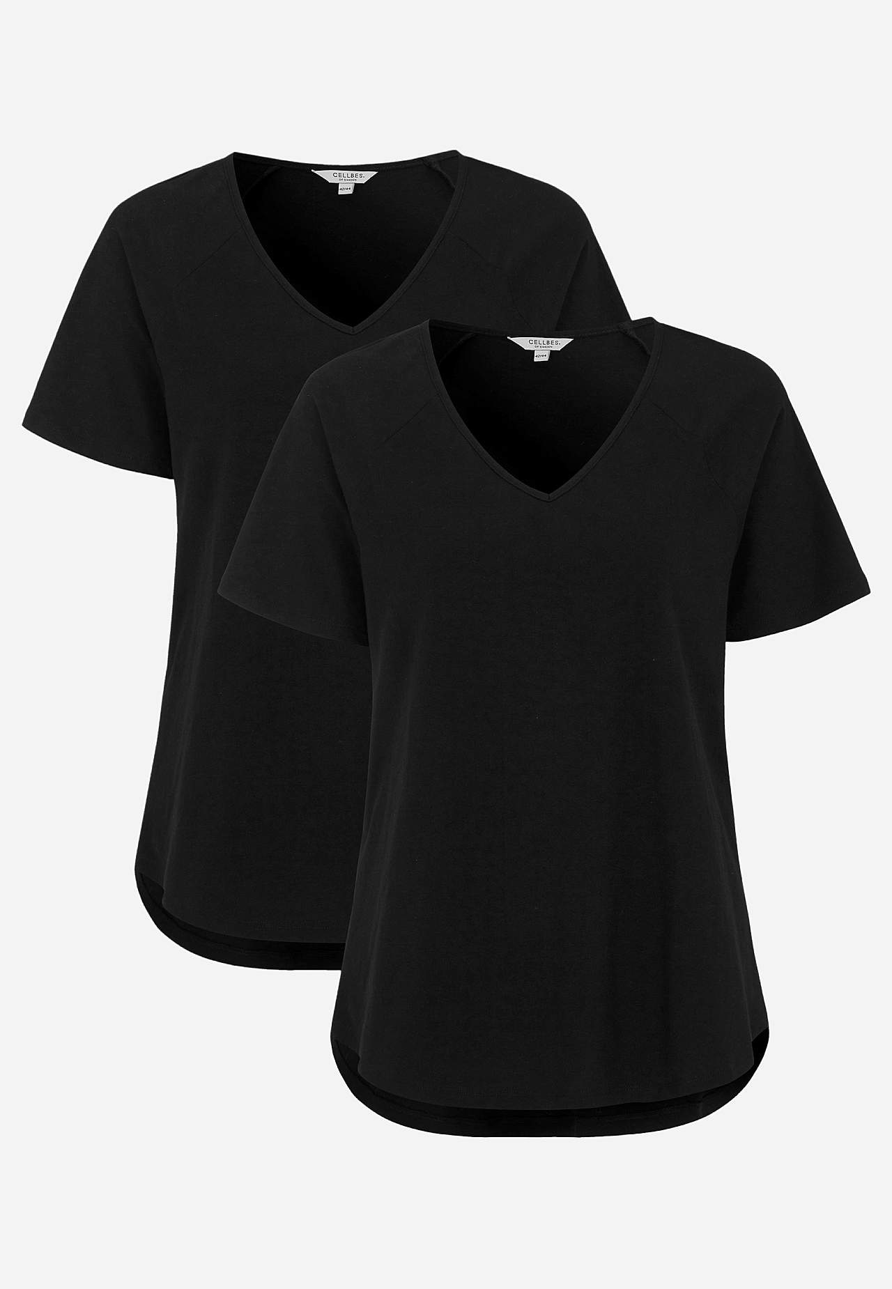 Jerseytopp med raglanerme 2-pack