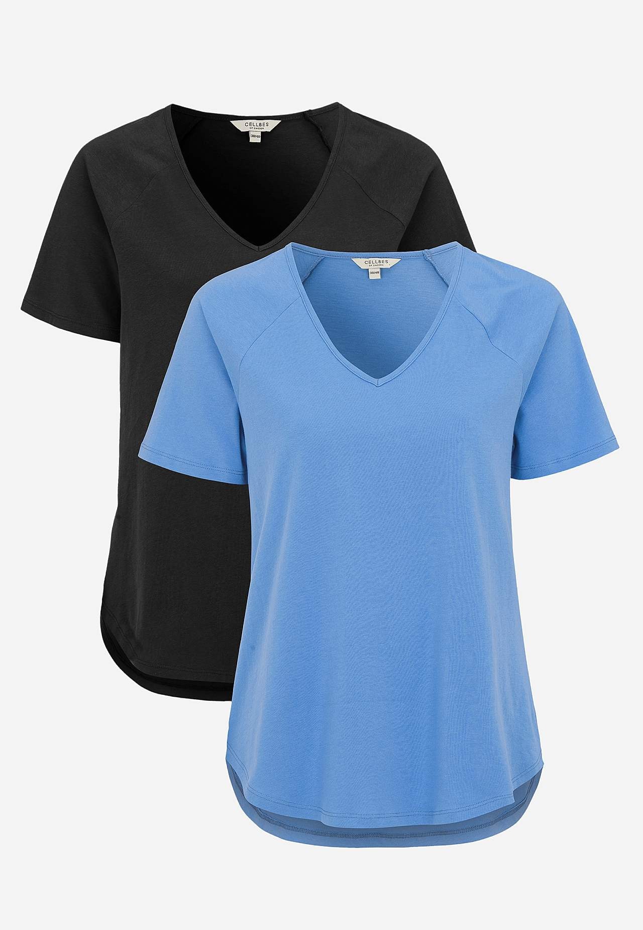 Jerseytopp med raglanerme 2-pack