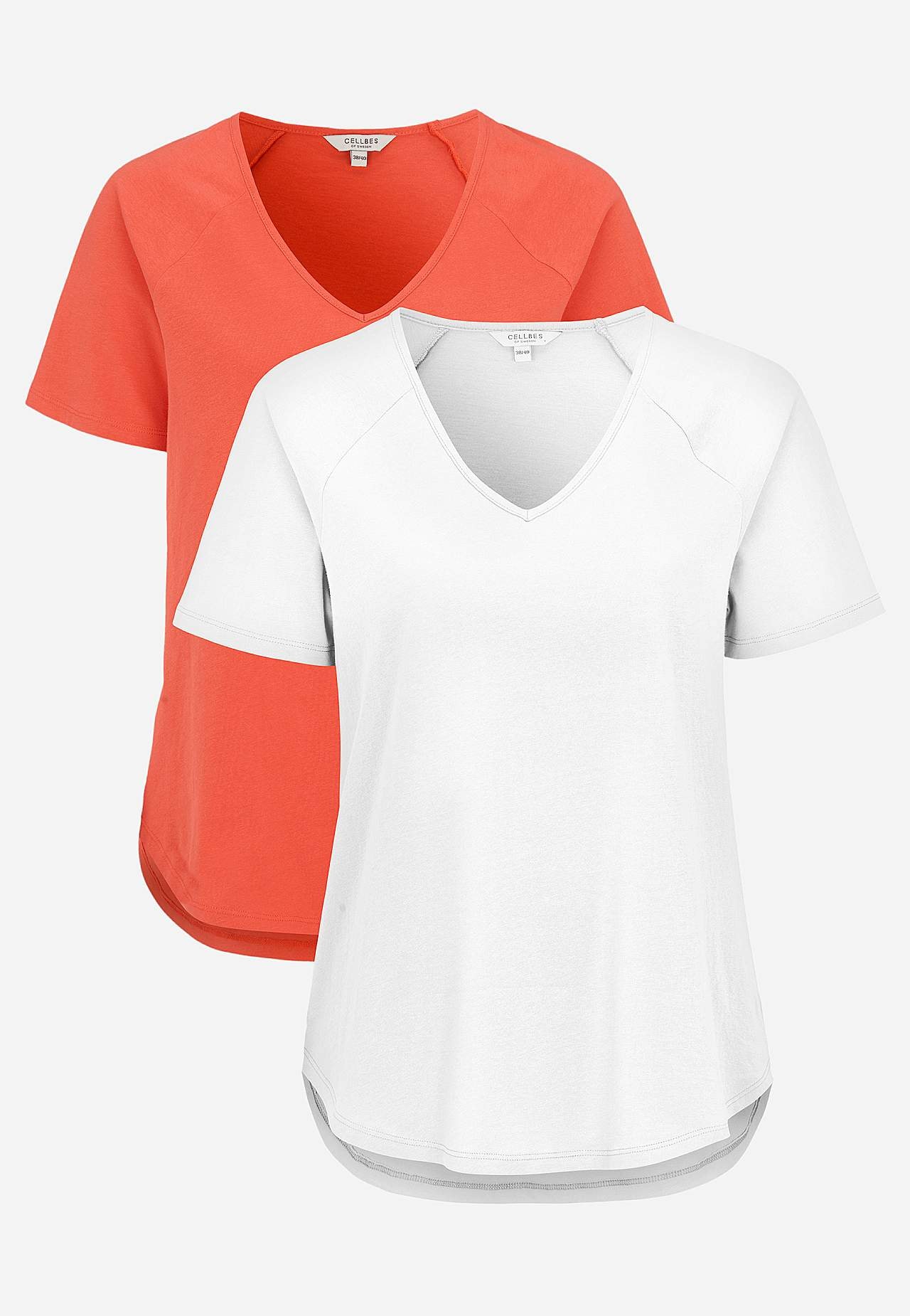 Jerseytopp med raglanerme 2-pack