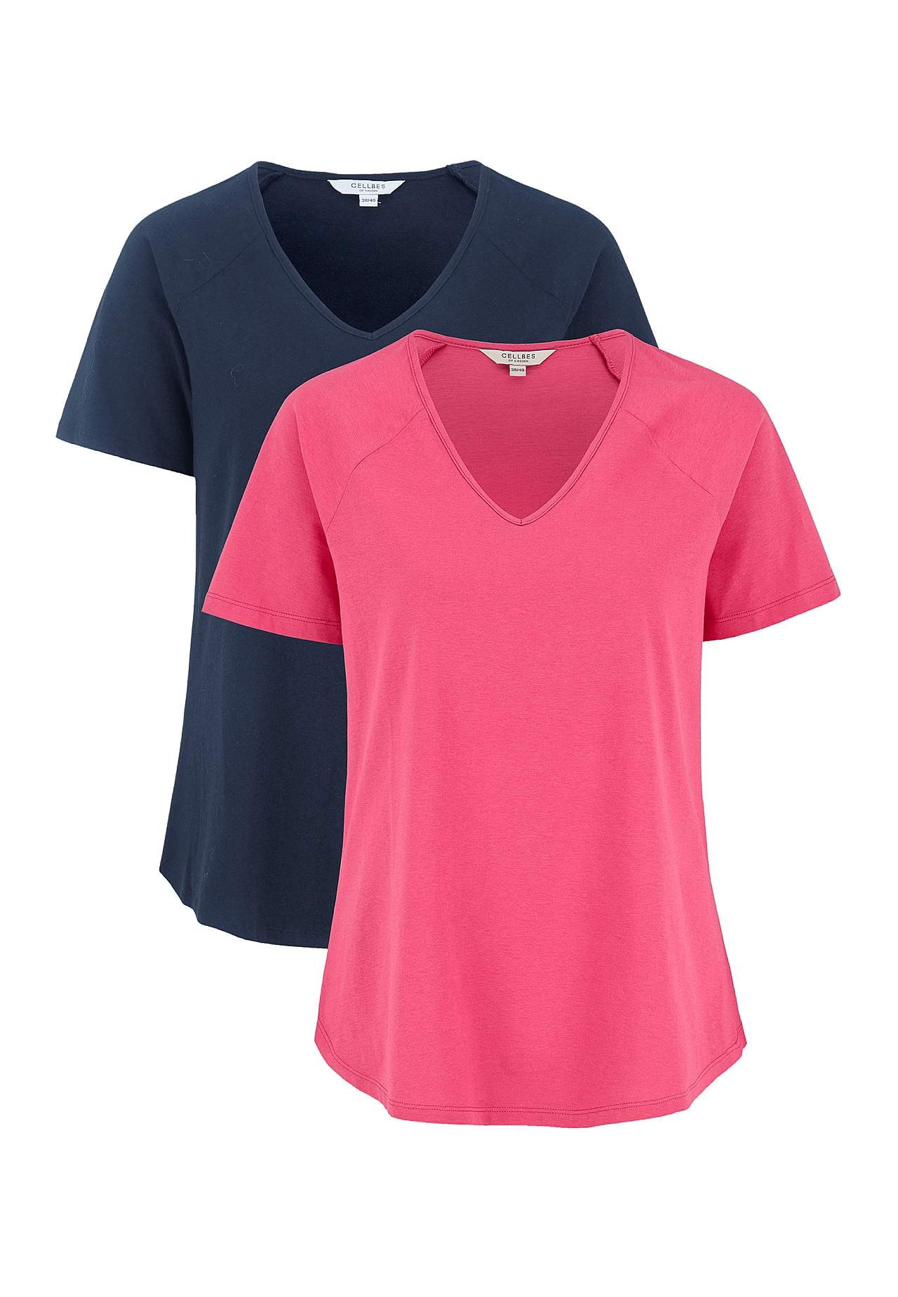Jerseytopp med raglanerme 2-pack