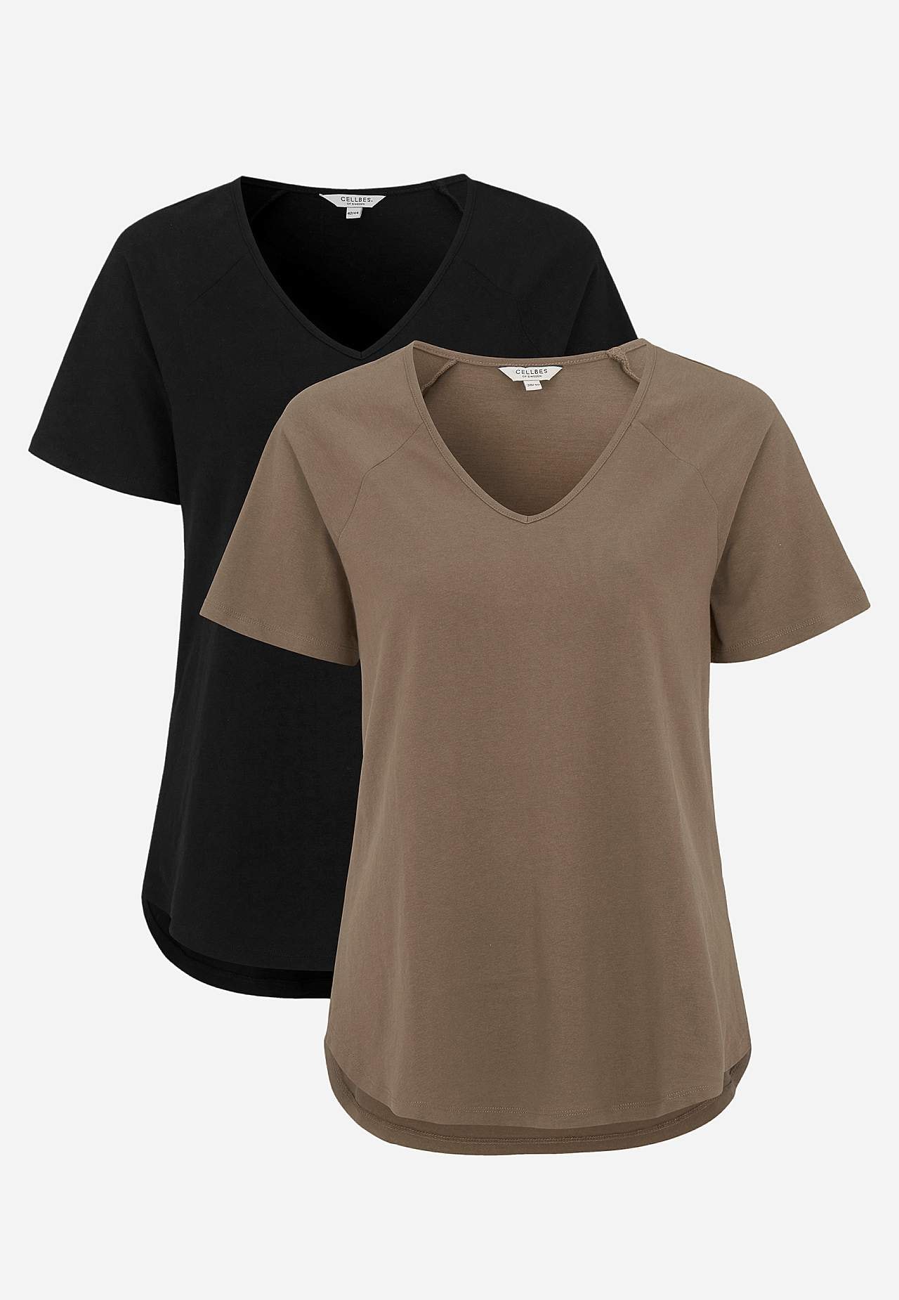 Jerseytopp med raglanerme 2-pack