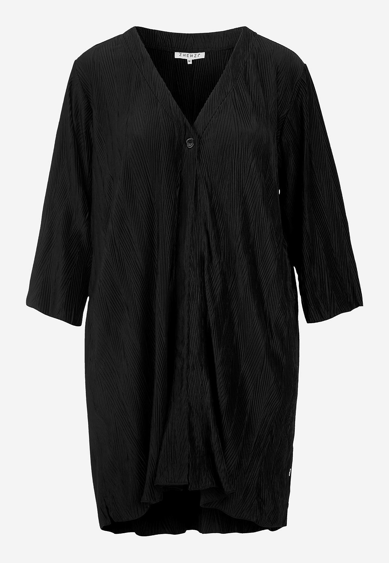 Lang cardigan med strukturmønster