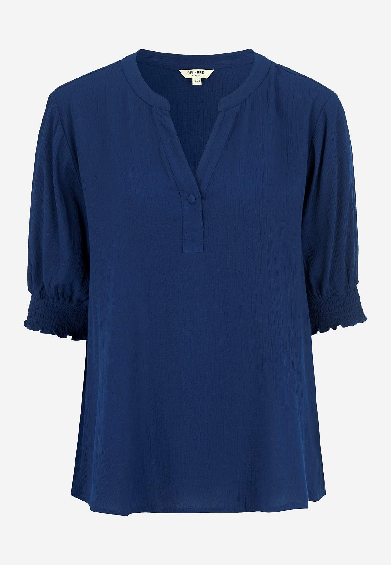Crepe bluse med vaffelsøm