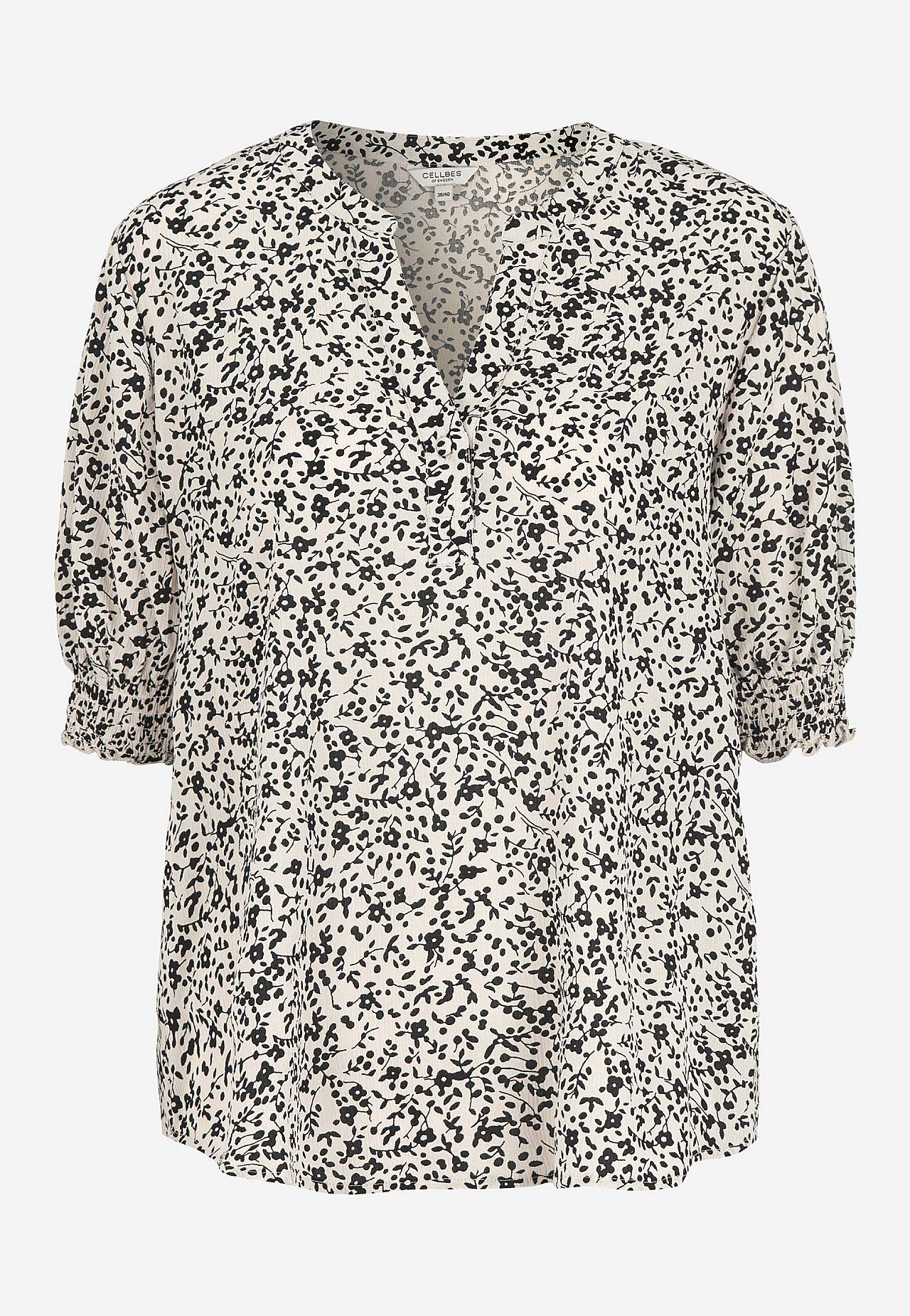Crepe bluse med vaffelsøm