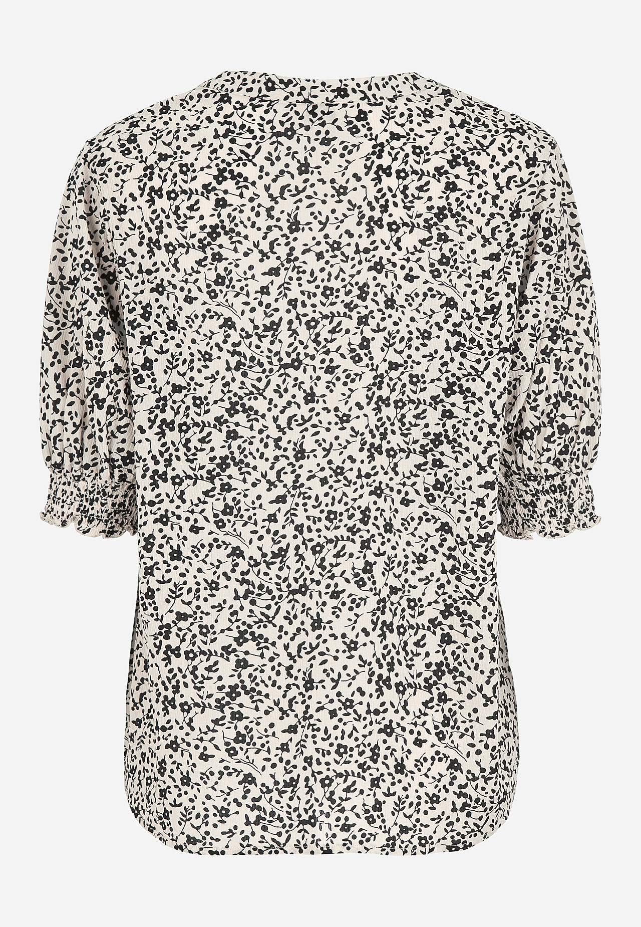 Crepe bluse med vaffelsøm