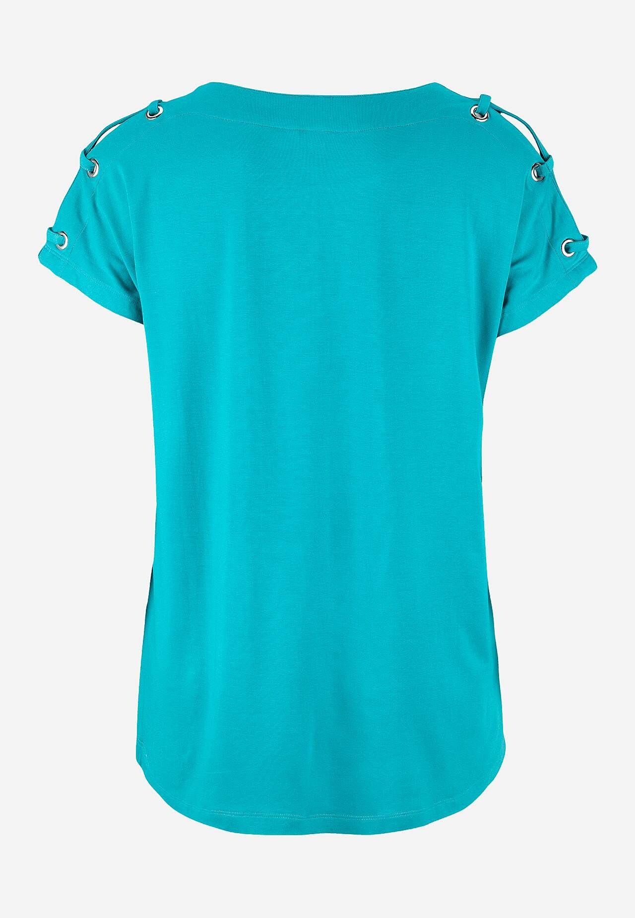 Jerseytopp med dekor på skulderen