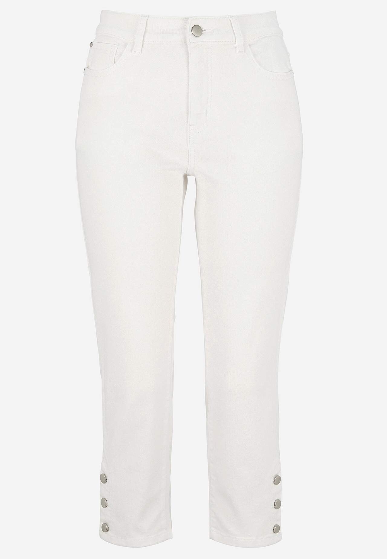 Caprijeans med design med fem lommer