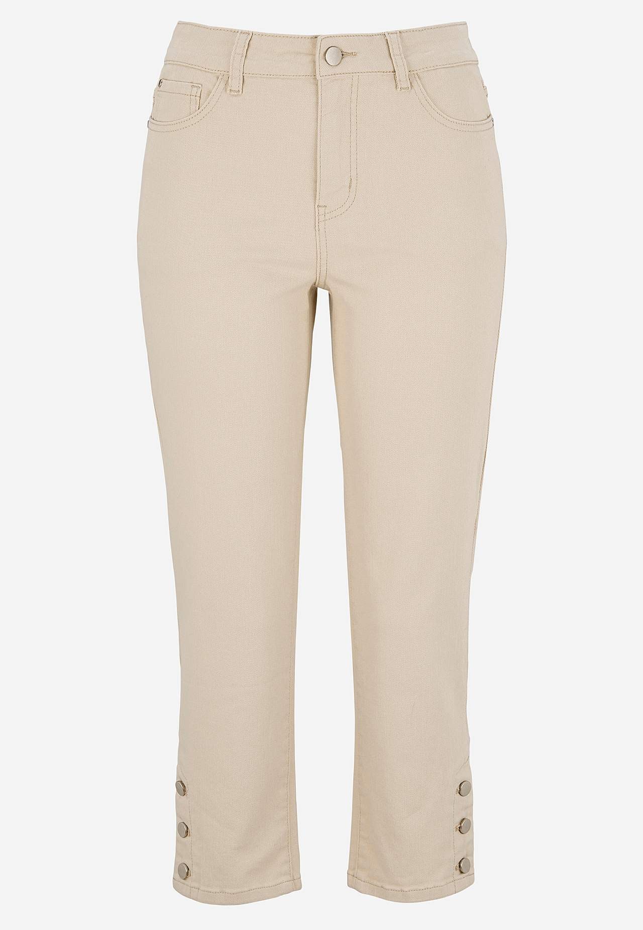 Caprijeans med design med fem lommer