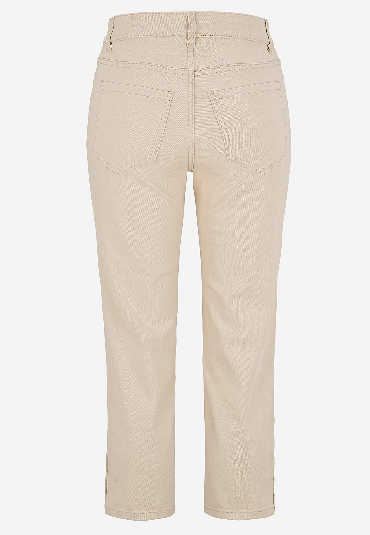 Caprijeans med design med fem lommer