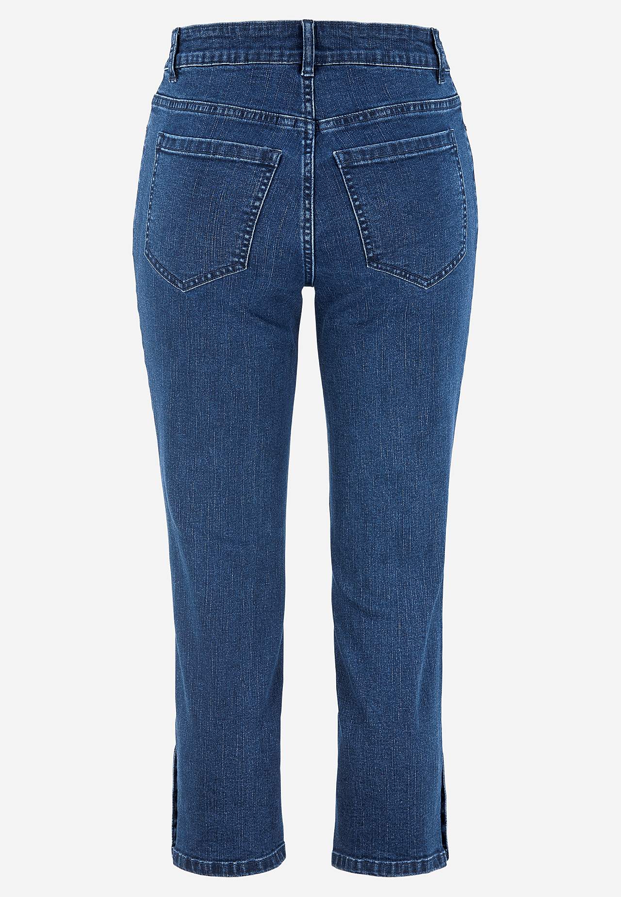 Caprijeans med design med fem lommer