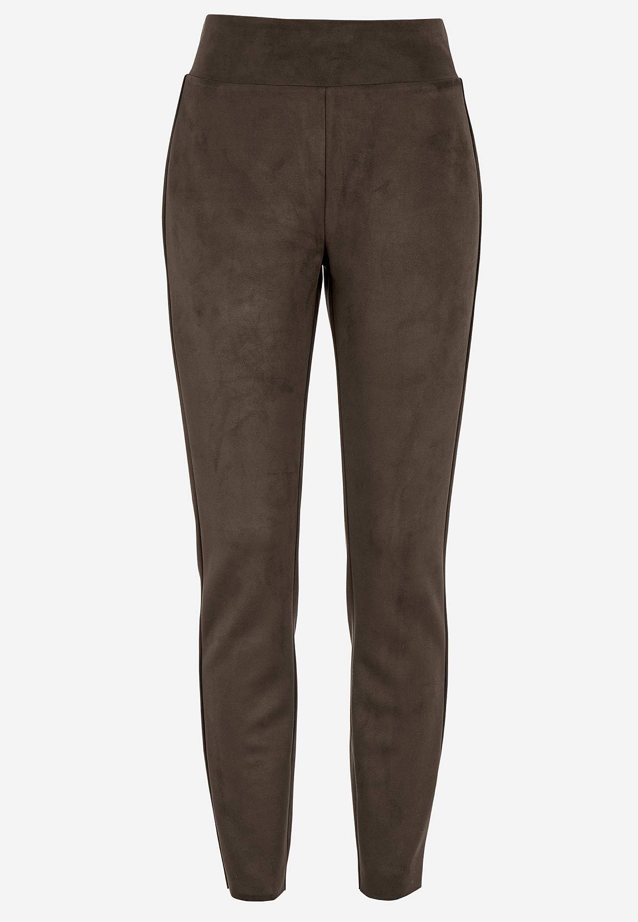 Leggings med utseende av semsket skinn