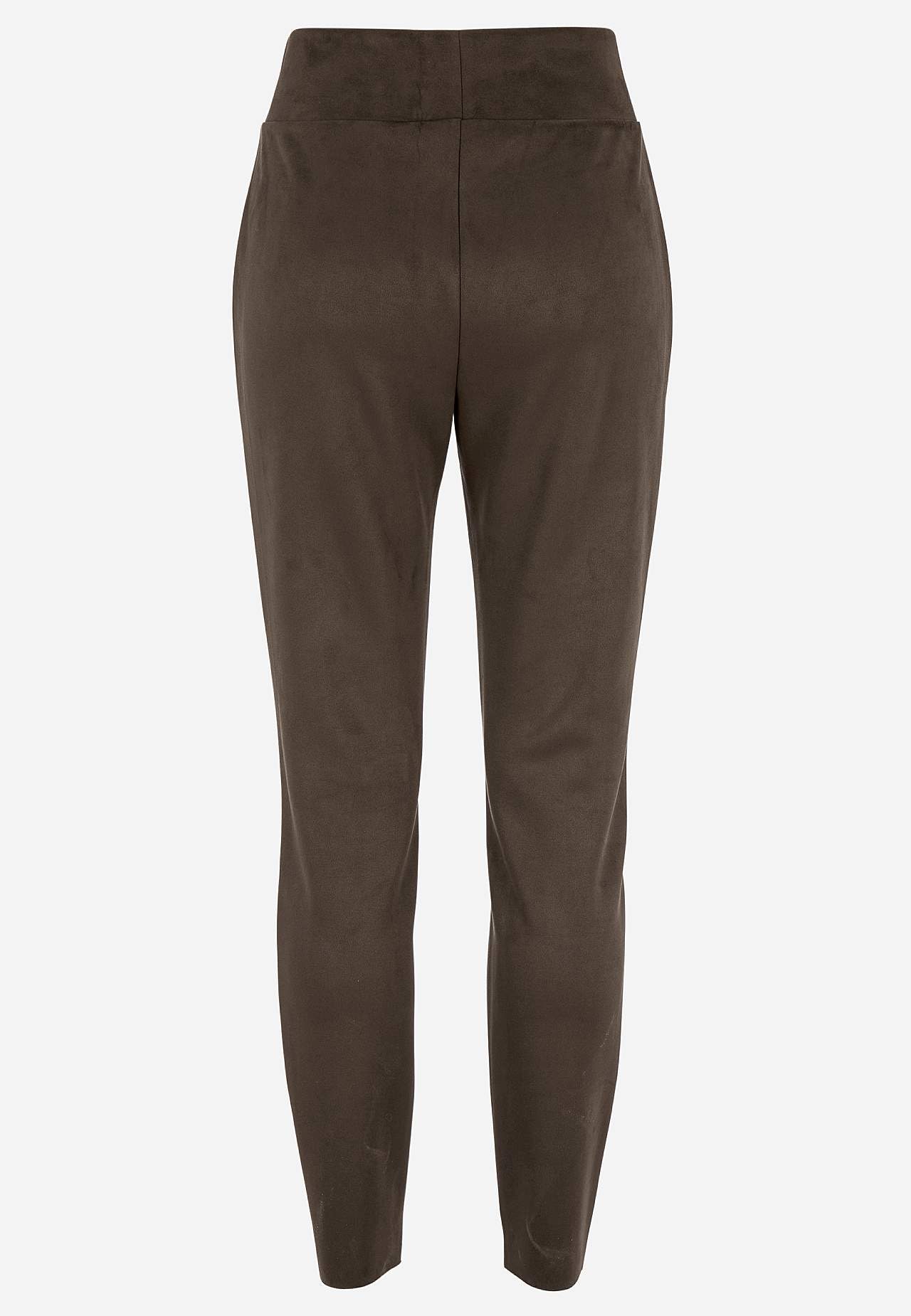 Leggings med utseende av semsket skinn