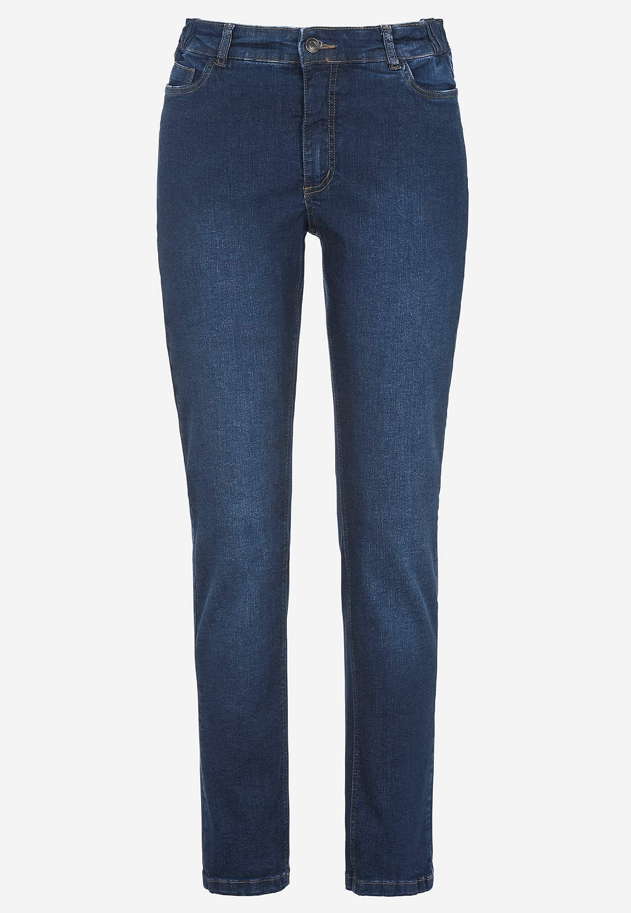 Jeans med strikk i sidene