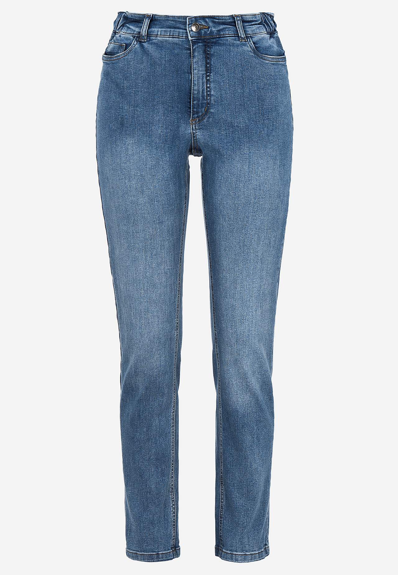 Jeans med strikk i sidene