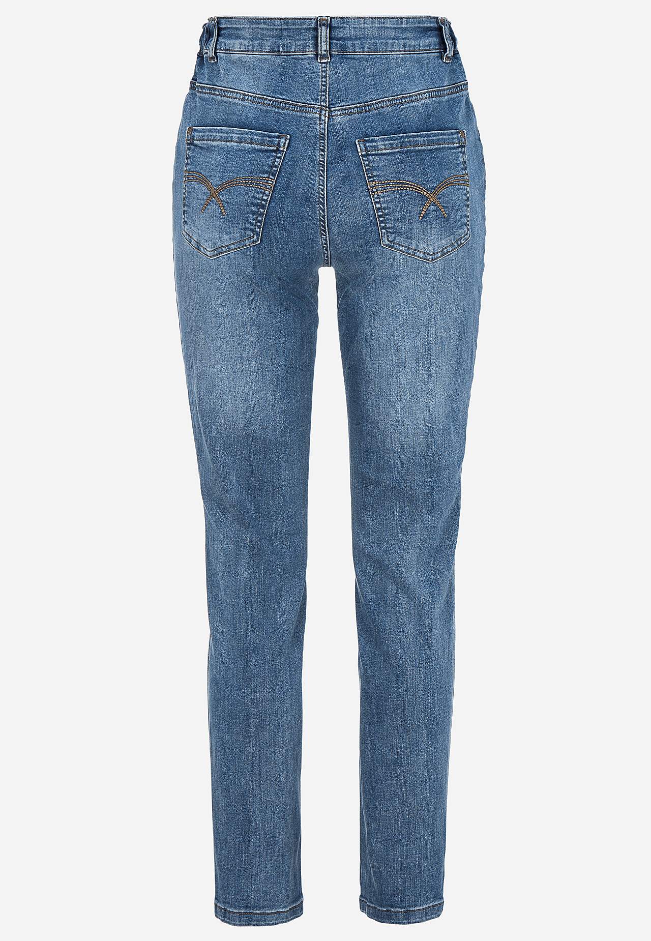 Jeans med strikk i sidene