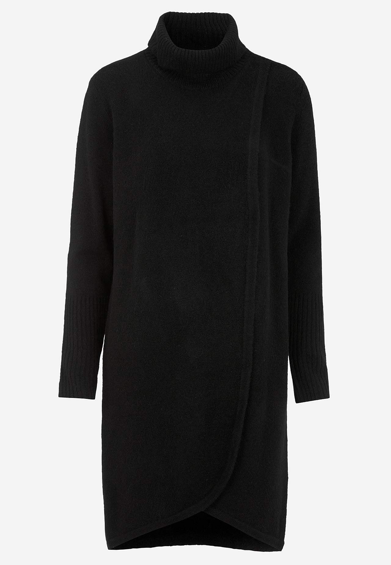 Strikket poloskjorte med innpakket detalj foran