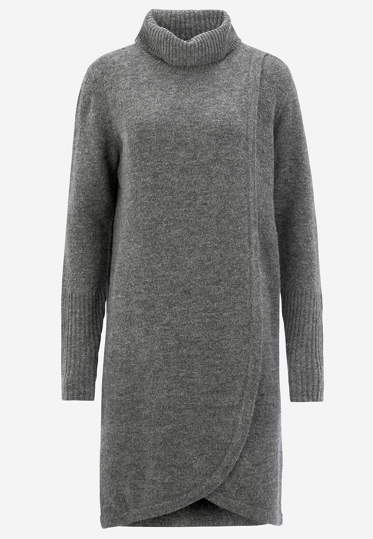 Strikket poloskjorte med innpakket detalj foran