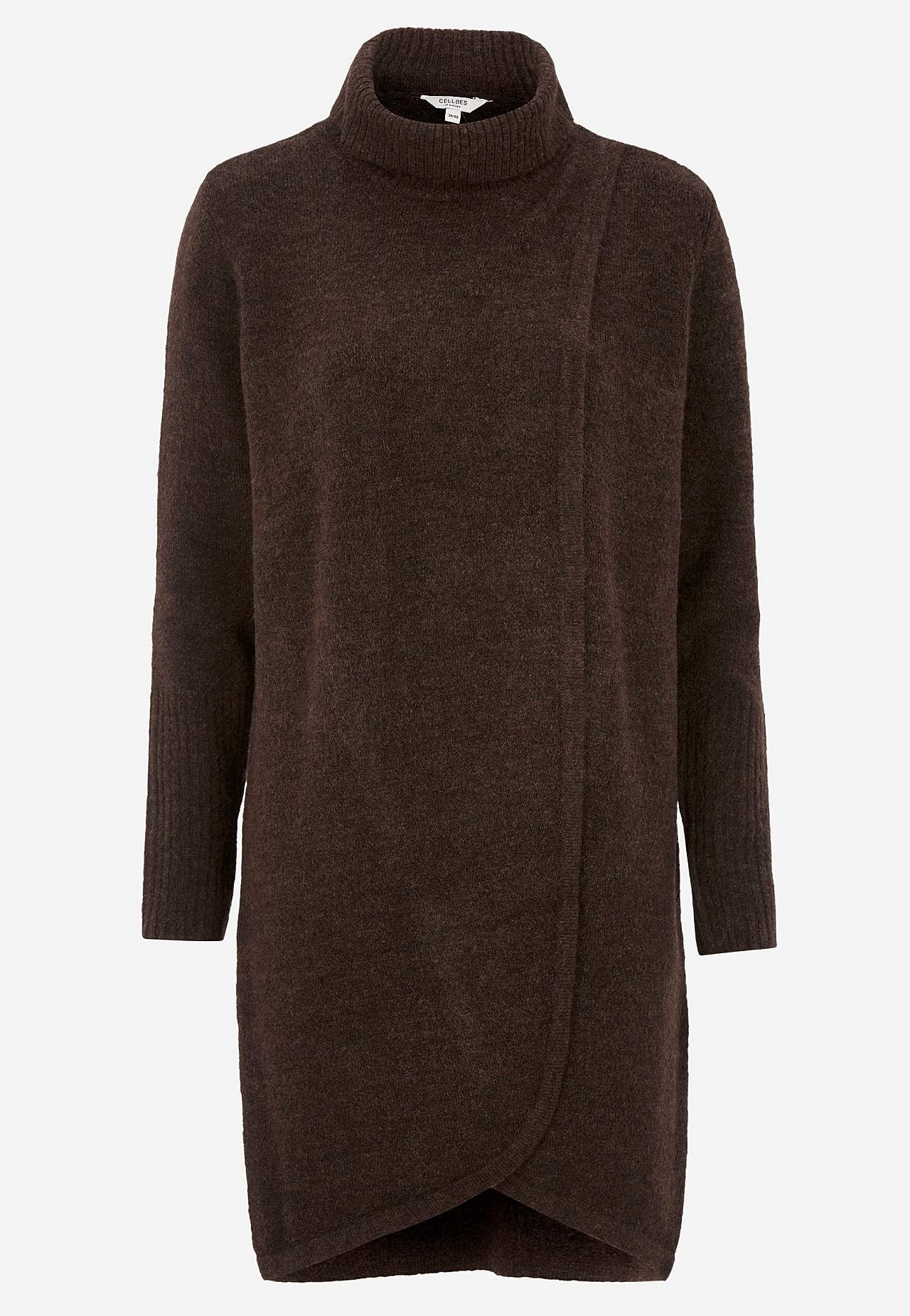 Strikket poloskjorte med innpakket detalj foran
