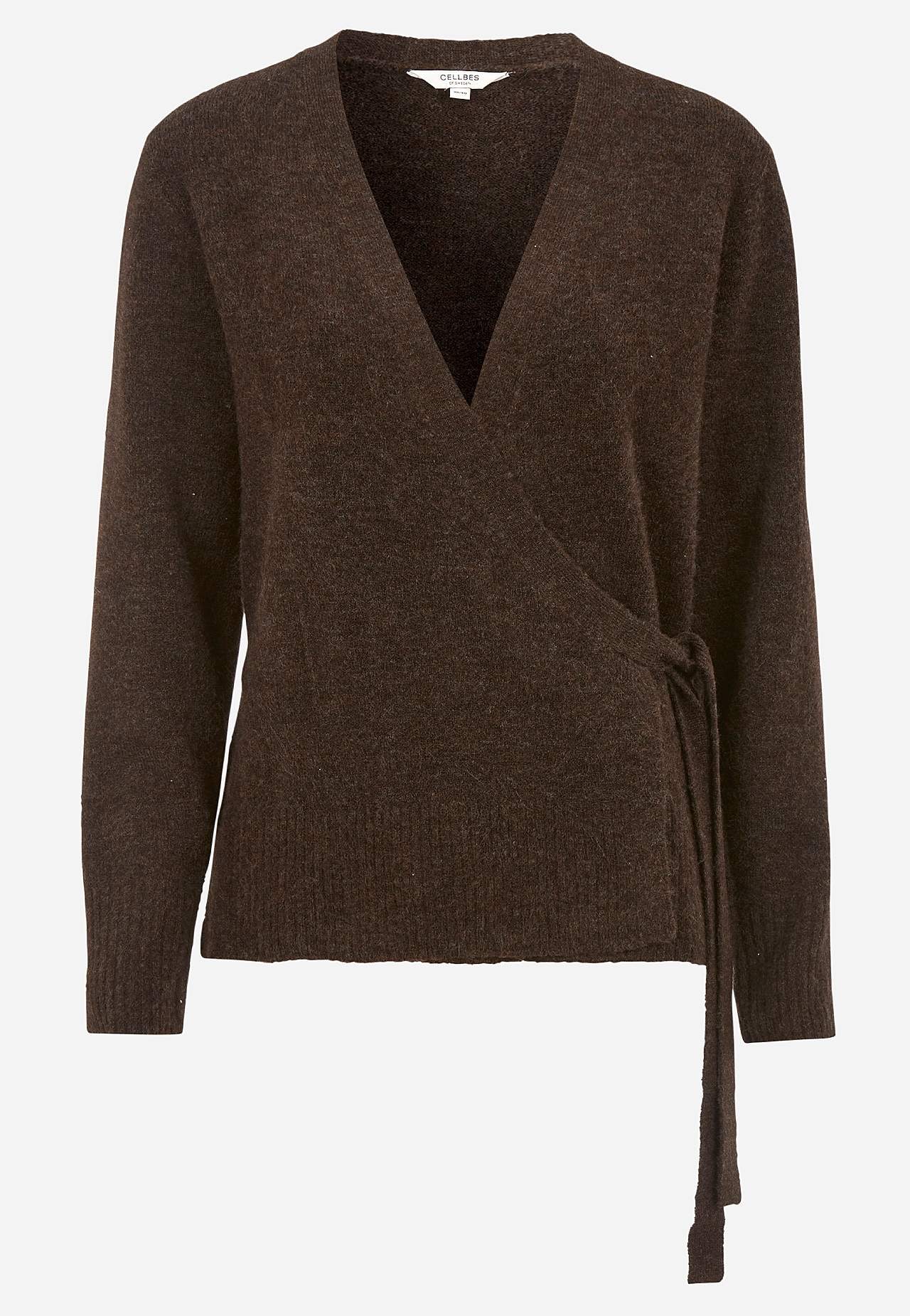 Strikket cardigan med omslagsdesign
