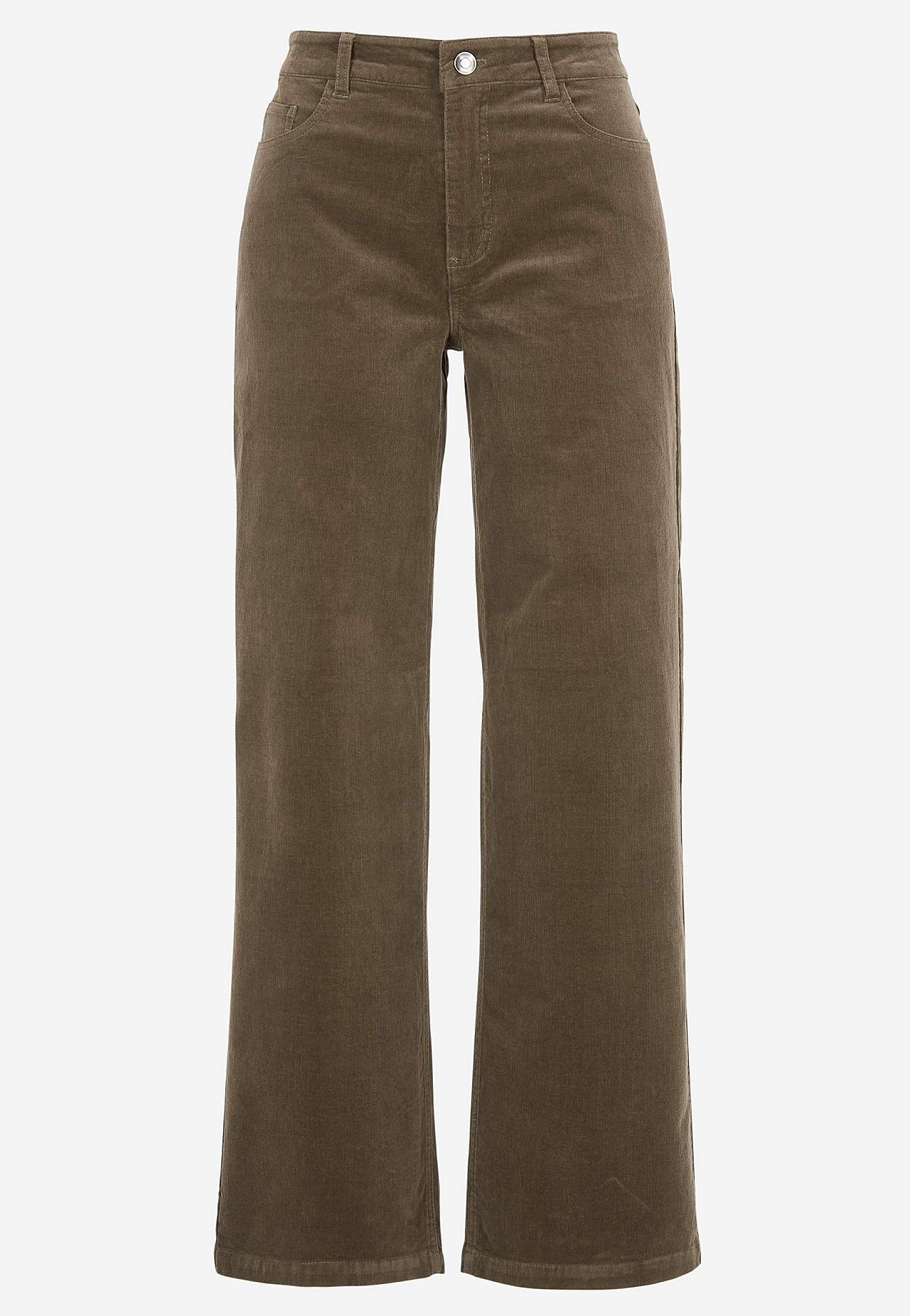 Stretchy kordfløyelsbukse med vide ben