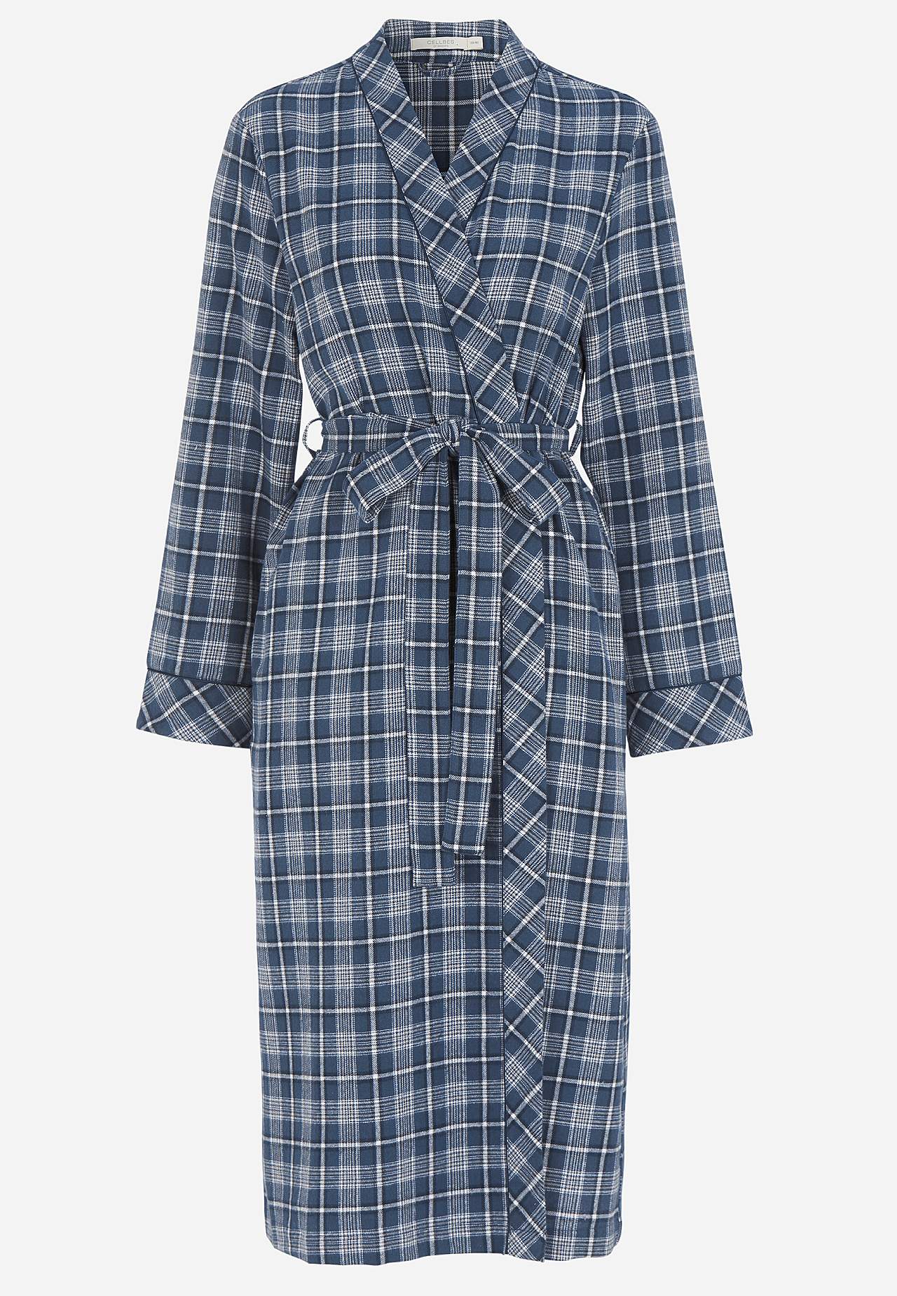 Rutete morgenkåpe i flanell